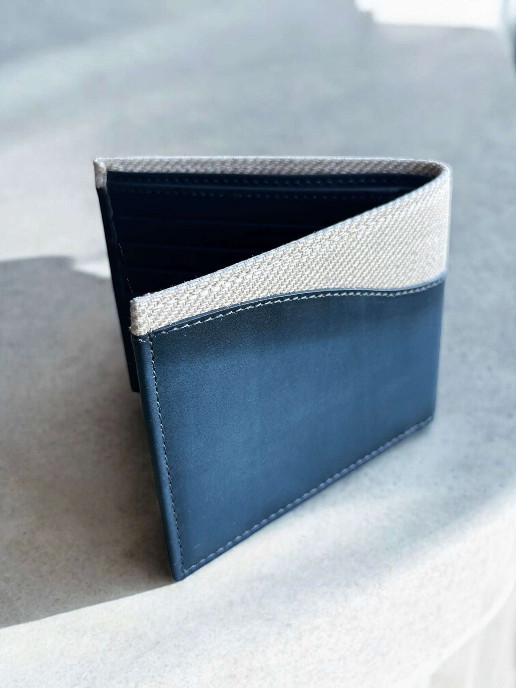 Blue Calf Leather Wallet