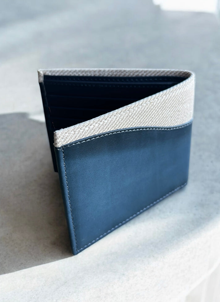 Blue Calf Leather Wallet
