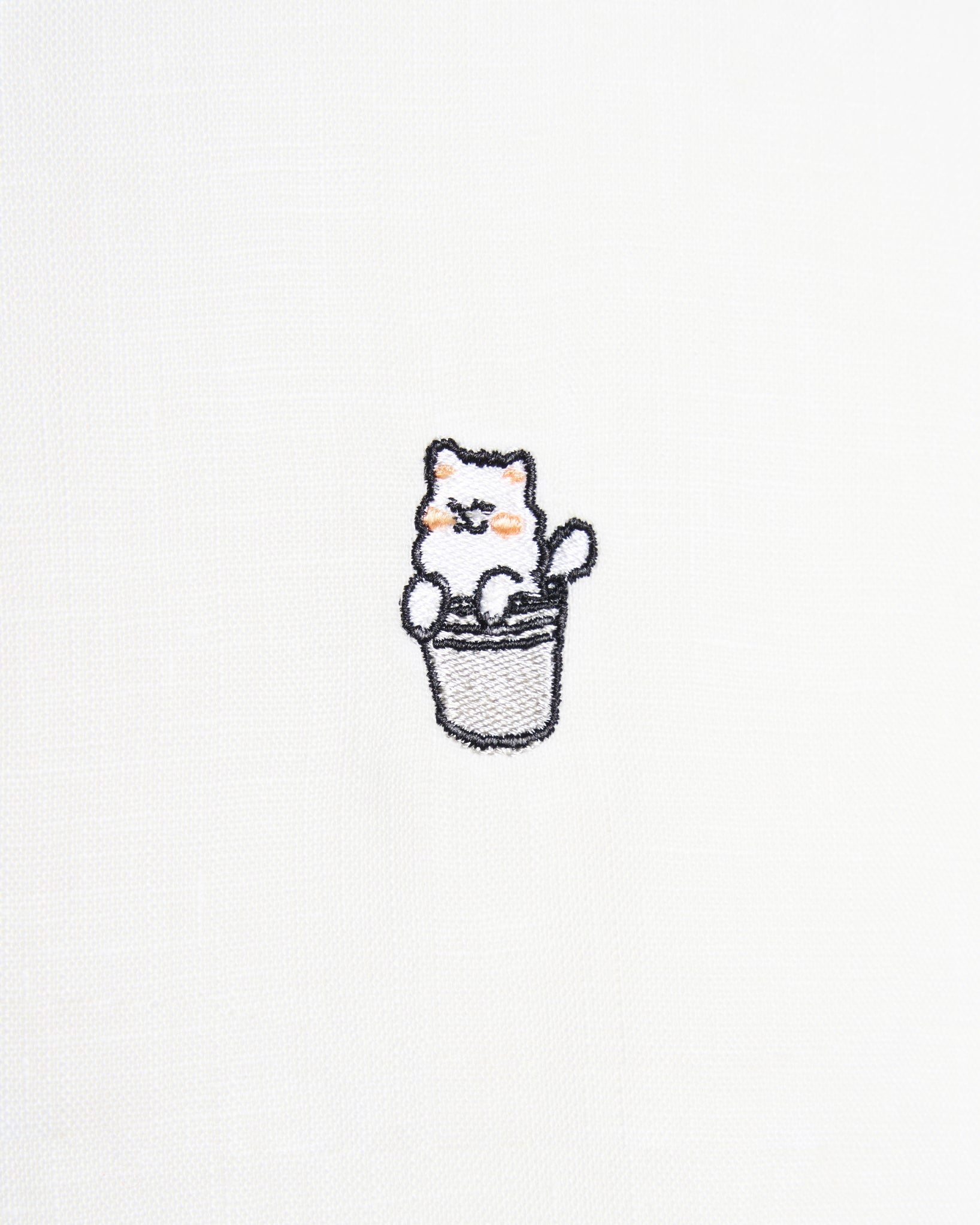 White Linen Shirt with Snow Logo