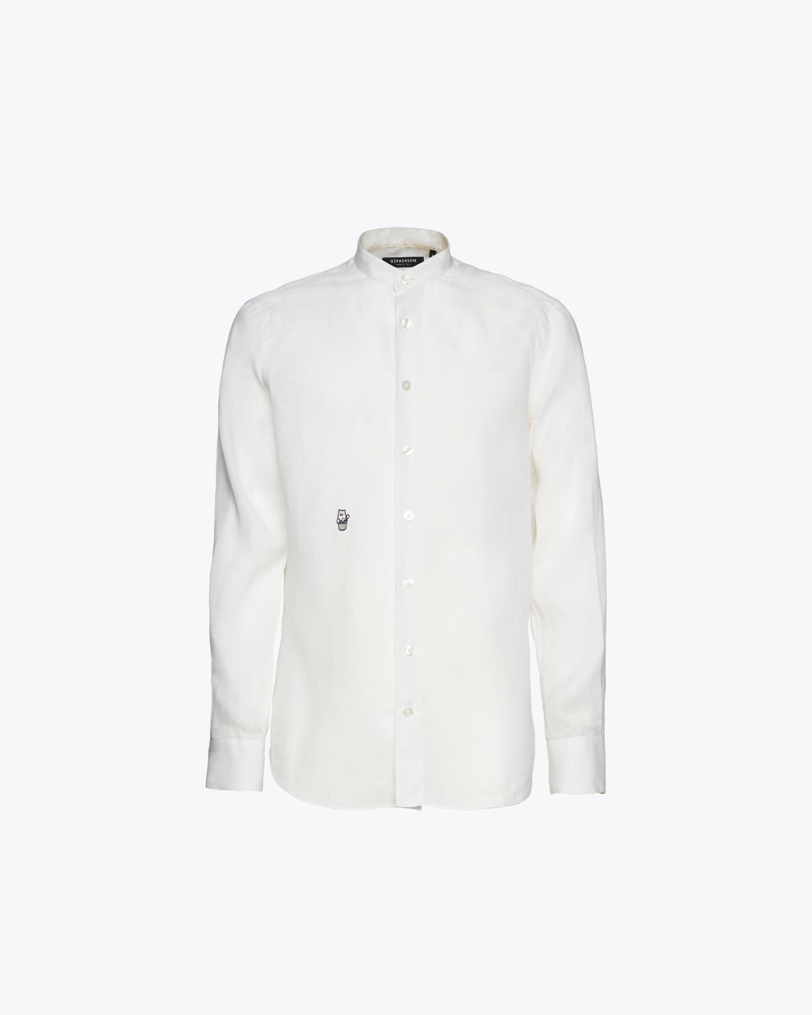 White Linen Shirt with Snow Logo