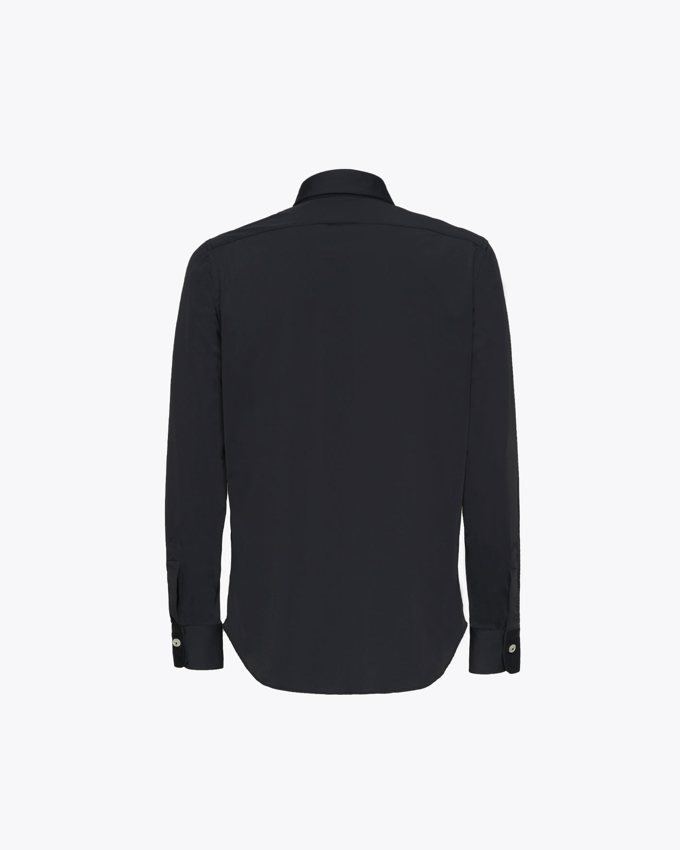 Black Stretch Shirt with French Collar