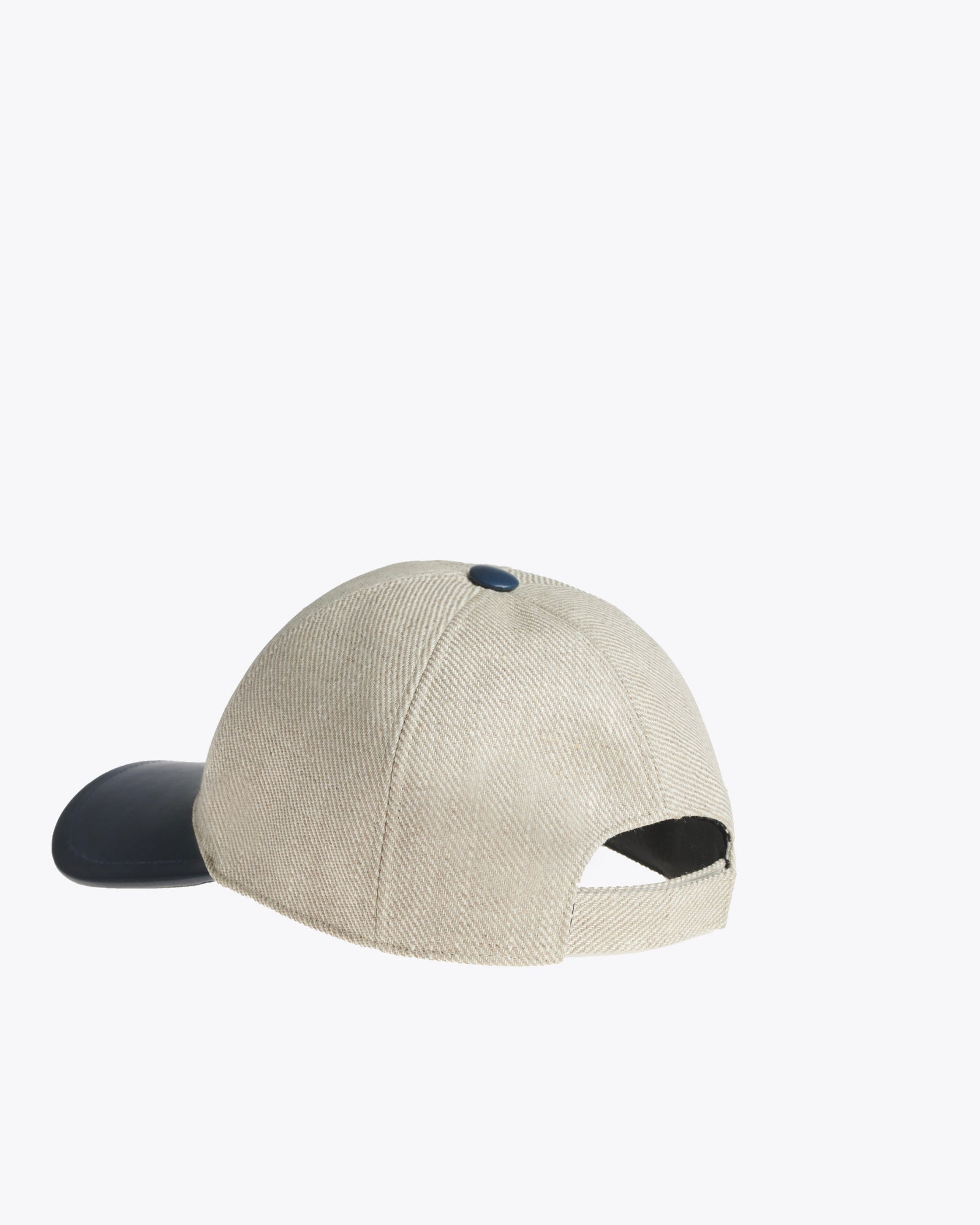 Star Baseball Cap in Calf Leather and Canvas