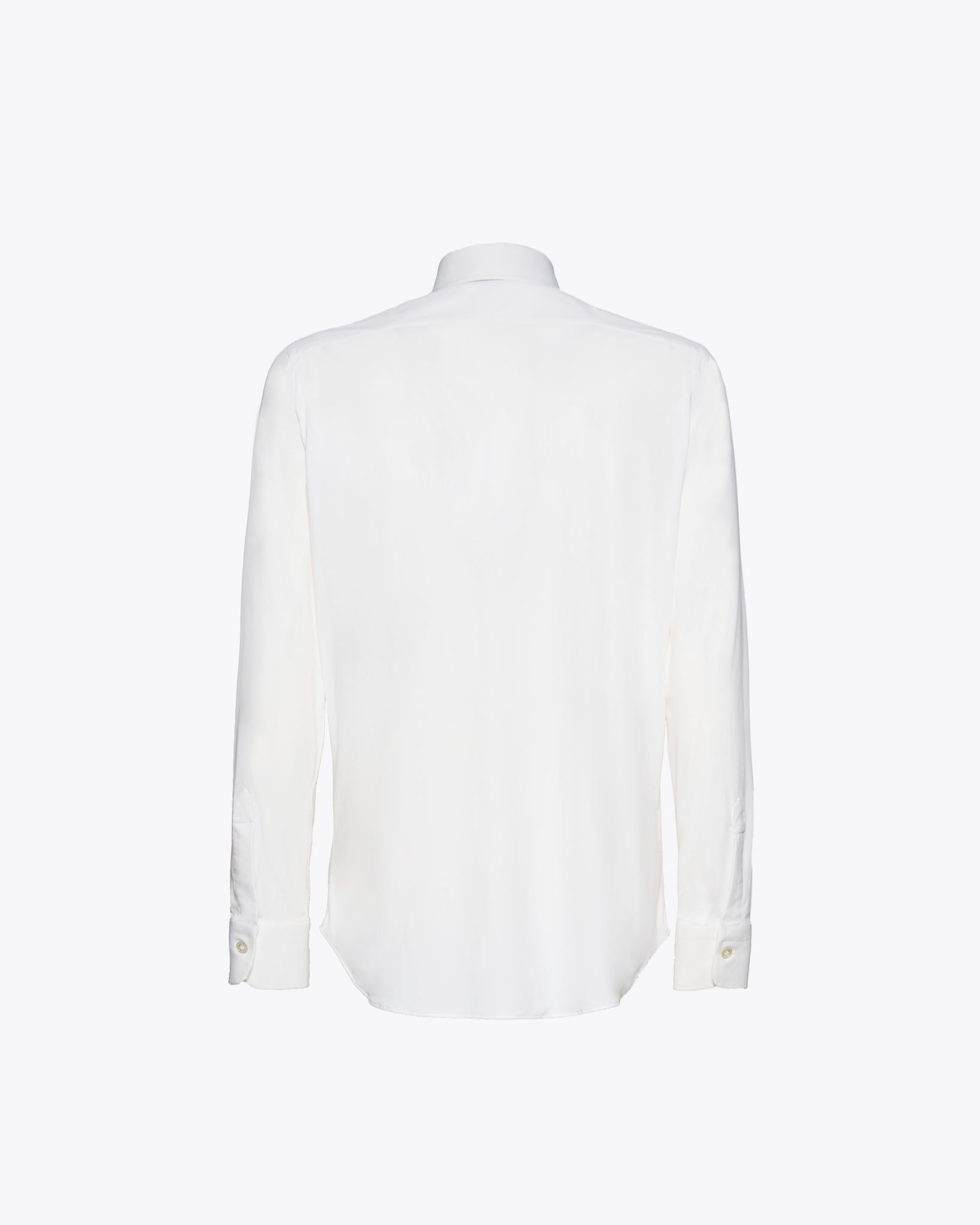 白色弹力法式领衬衫 