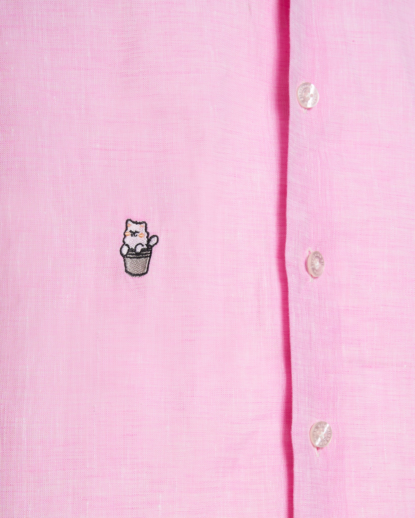 Pink Linen Shirt with Snow Logo