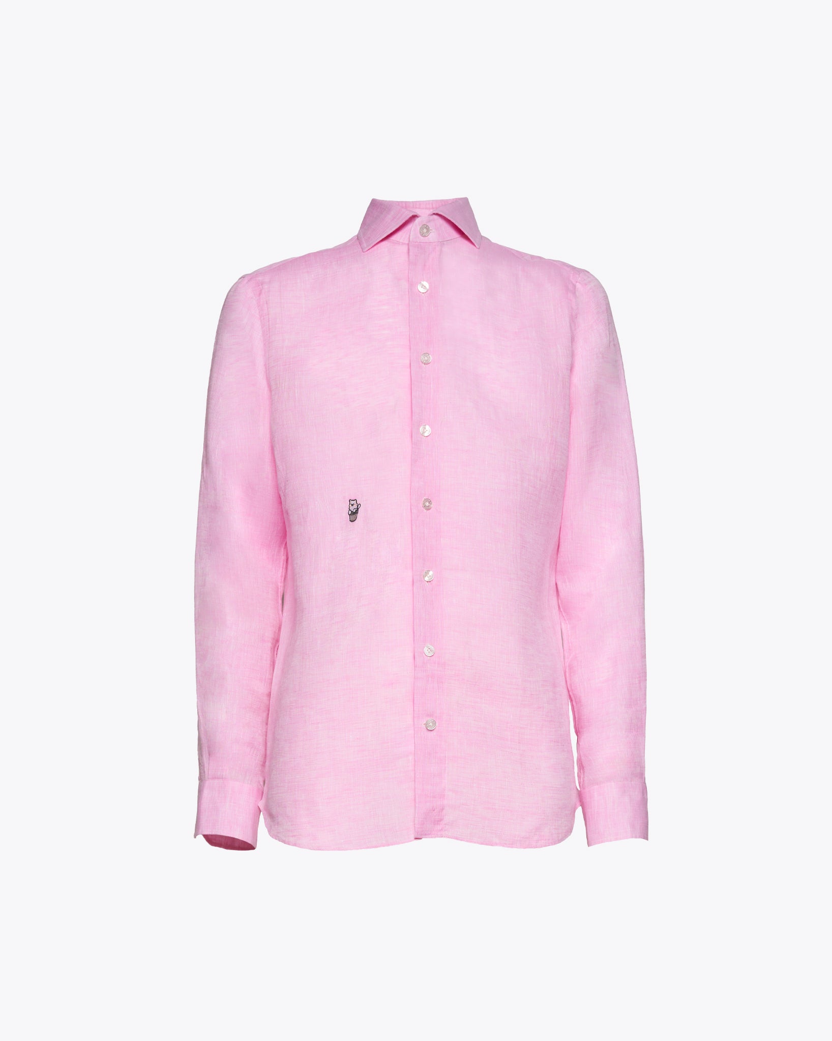 Pink Linen Shirt with Snow Logo