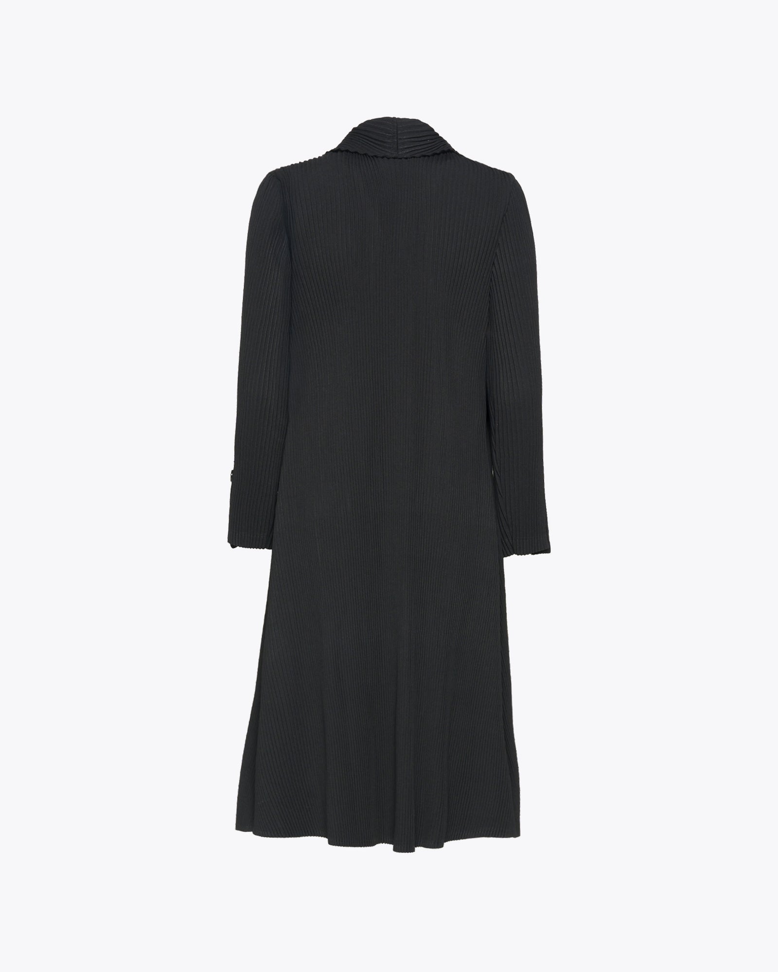 EvoFlow Black Trench Coat with Buttons