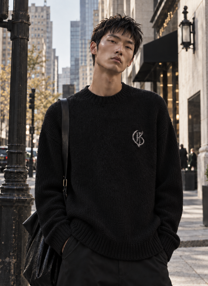 Black loose fit sweater