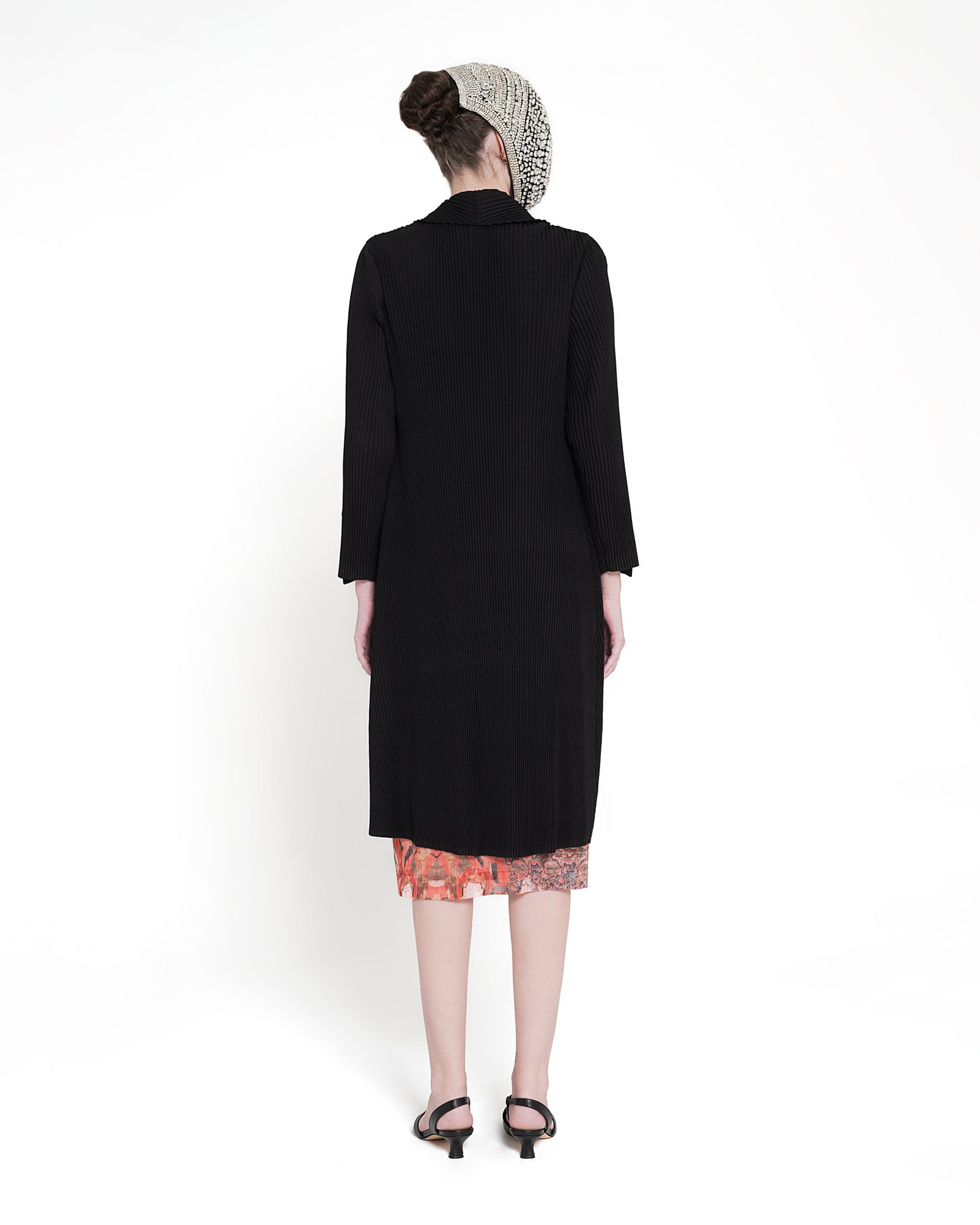 EvoFlow Black Trench Coat with Buttons