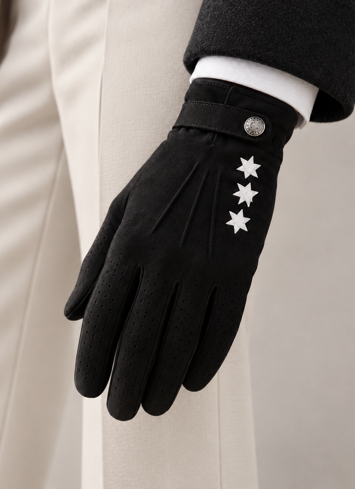 BLACK SHEARLING GLOVES