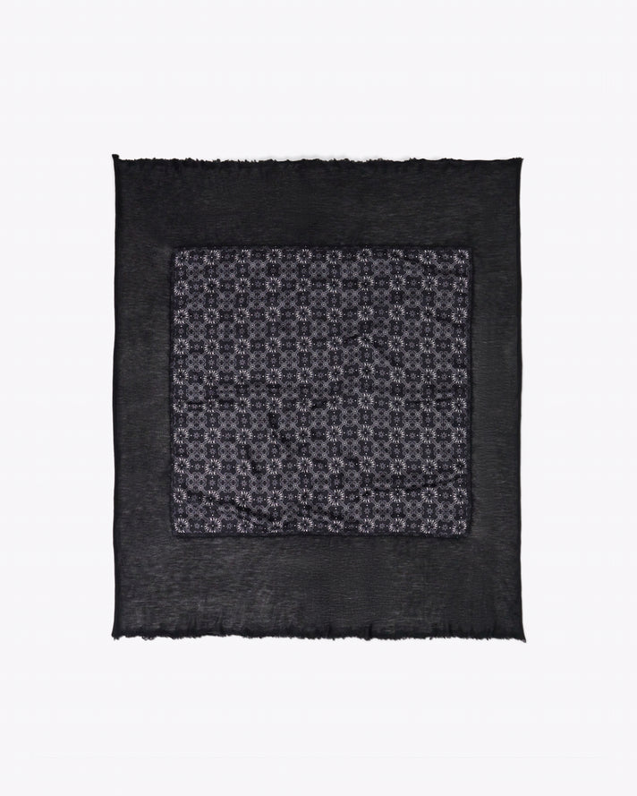 Black patchwork spiral scarf