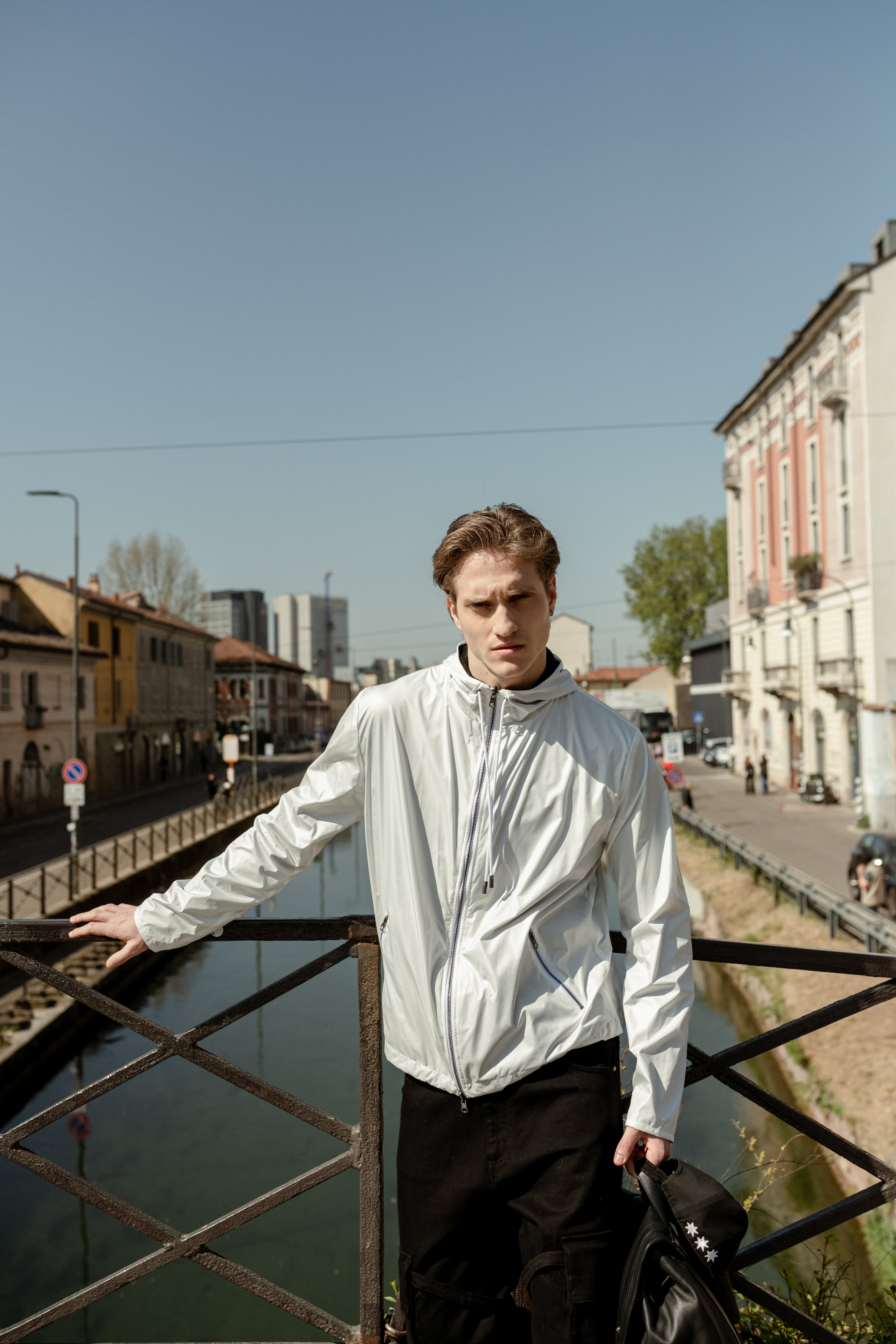 Black reversible rain jacket