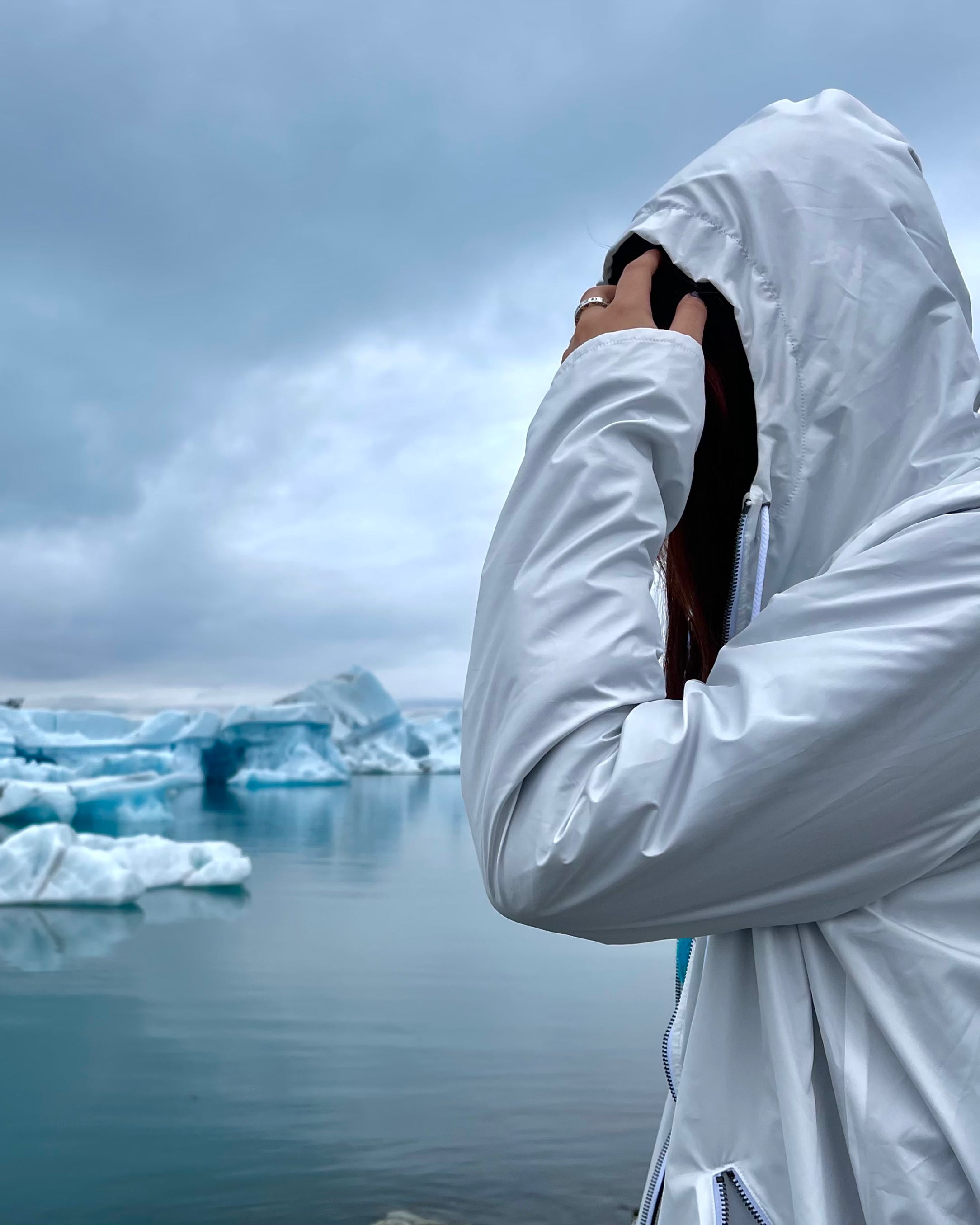 Black reversible rain jacket