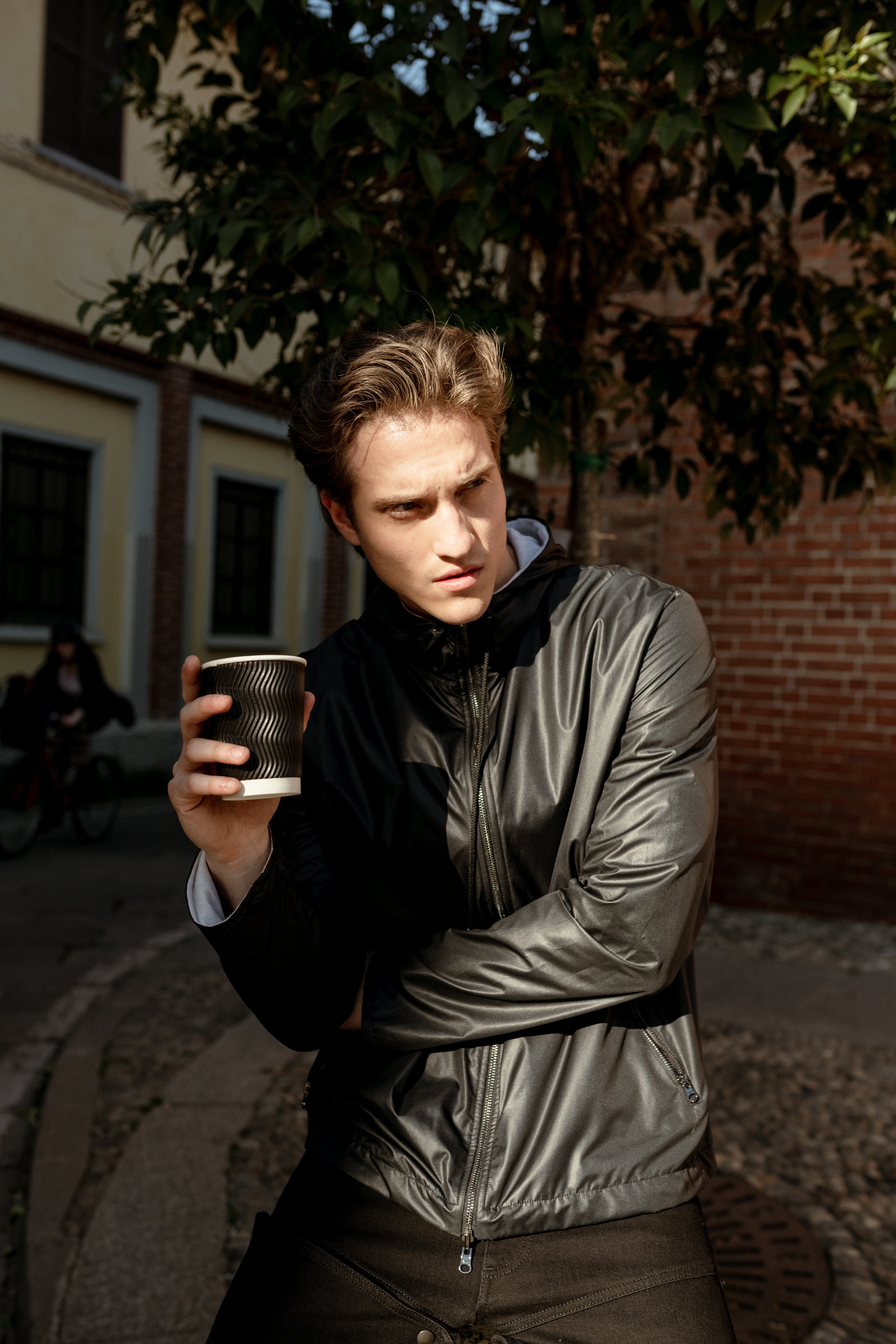 White reversible rain jacket