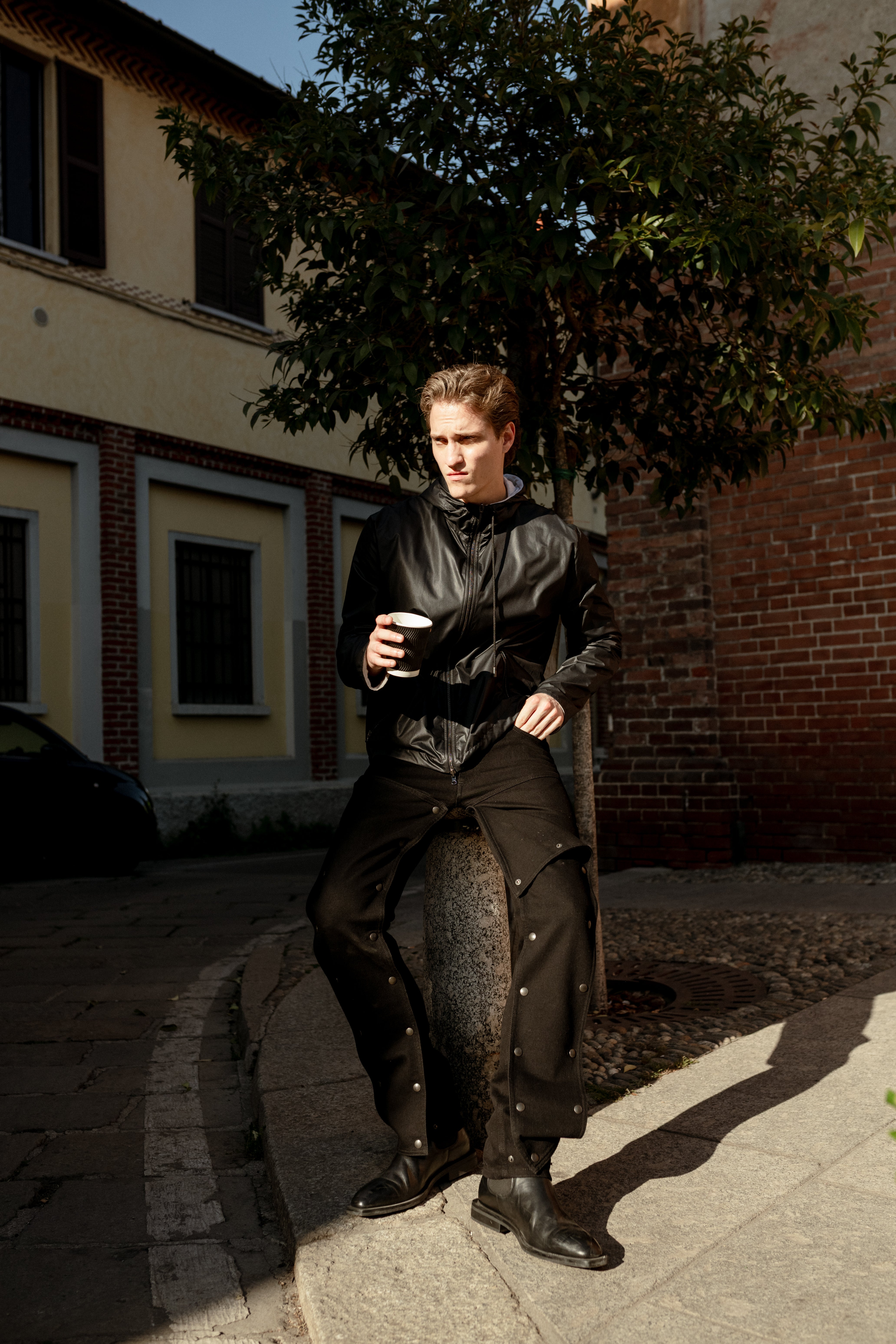 White reversible rain jacket