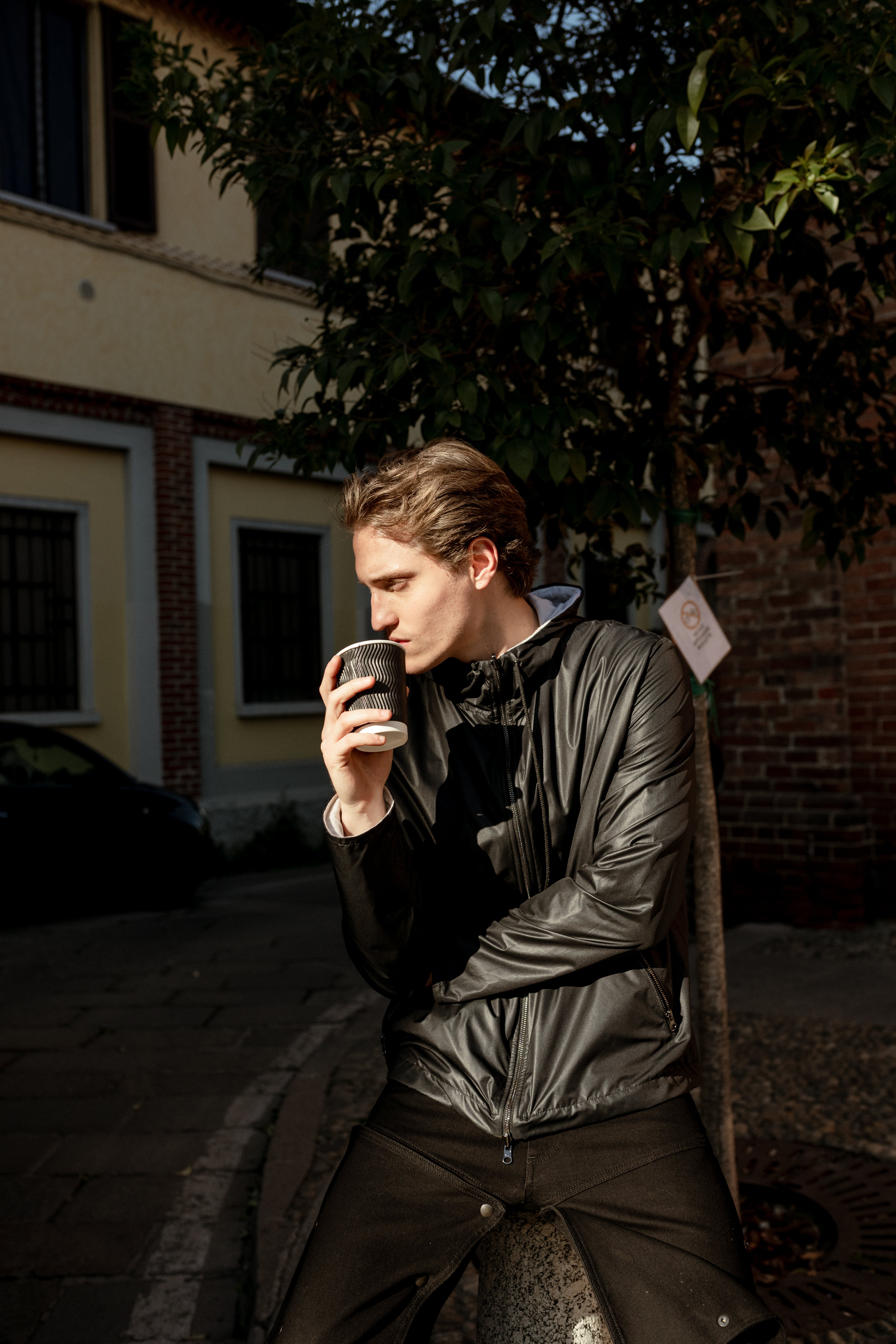 White reversible rain jacket