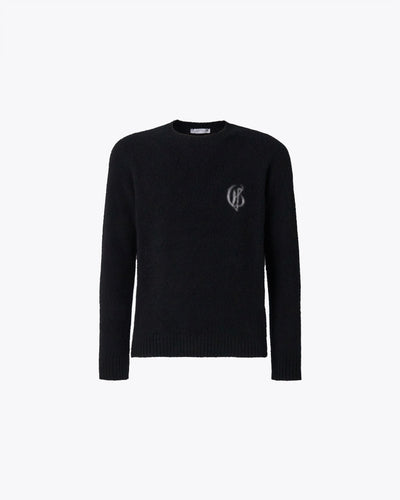 Black crew neck sweater