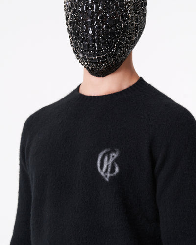 Black crew neck sweater