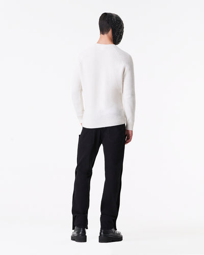 White crew neck sweater