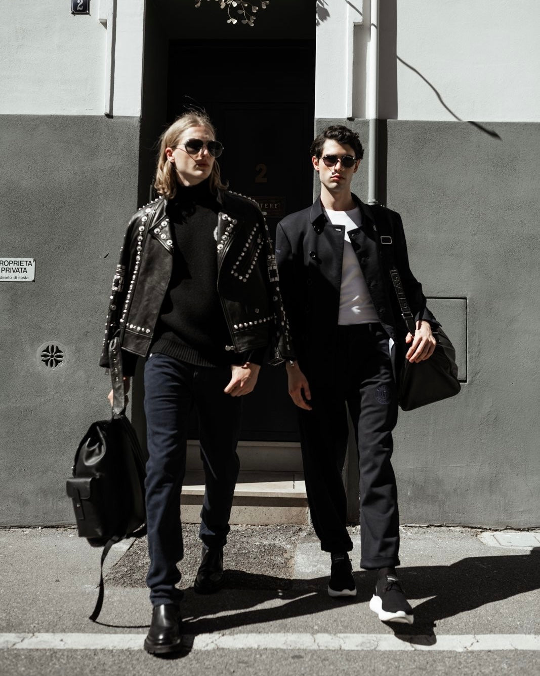 黑色带标志针织高领毛衣 