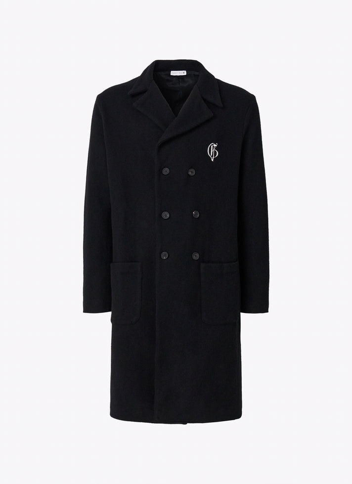 Double-breasted midi coat with logo - G|Forever