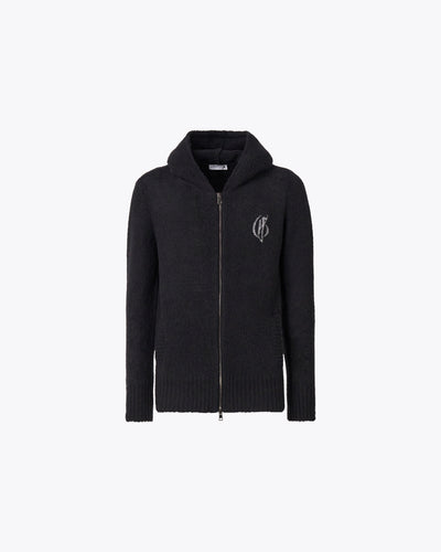 Black woven hoodie