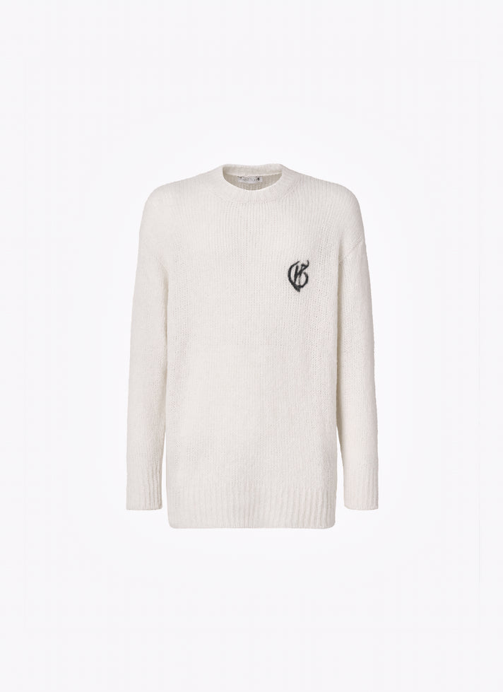 White loose fit sweater