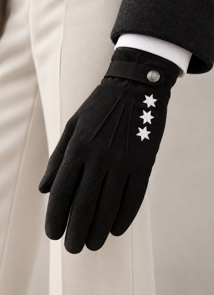 BLACK SHEARLING GLOVES