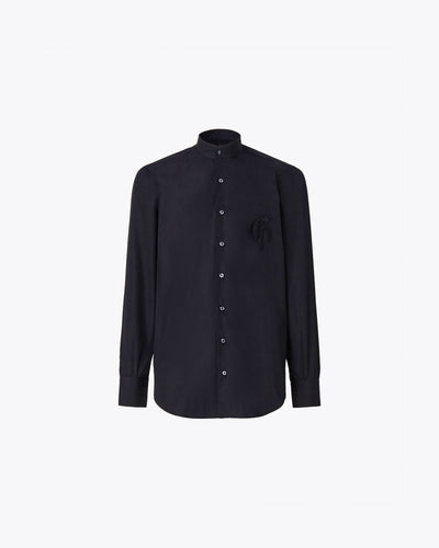 Black shirt with Mandarin collar