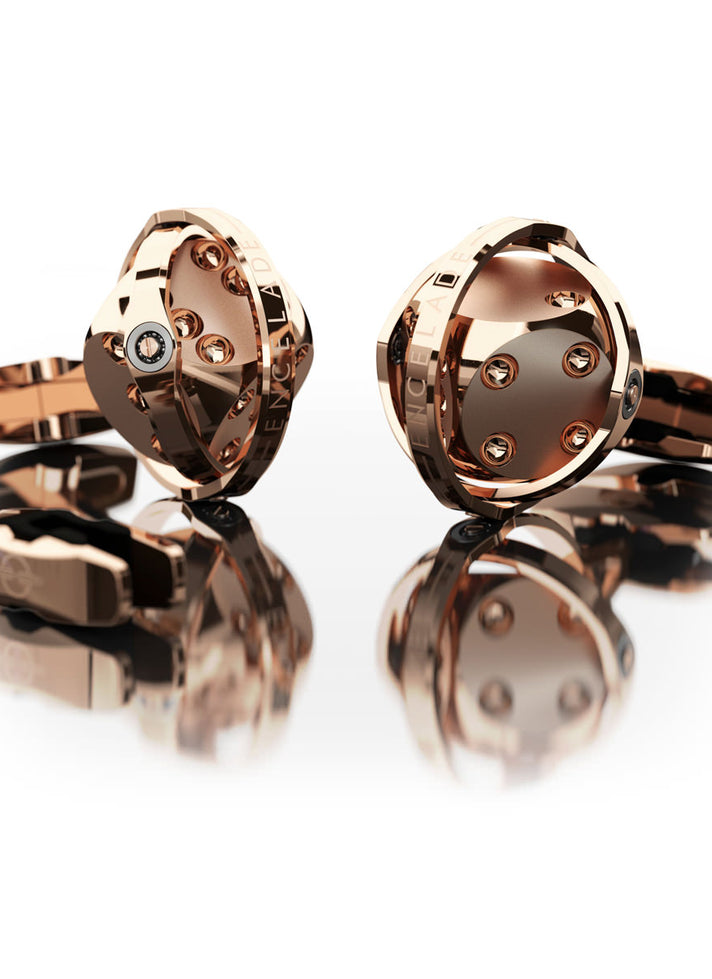 CUFFLINKS DICE TOTAL RED GOLD