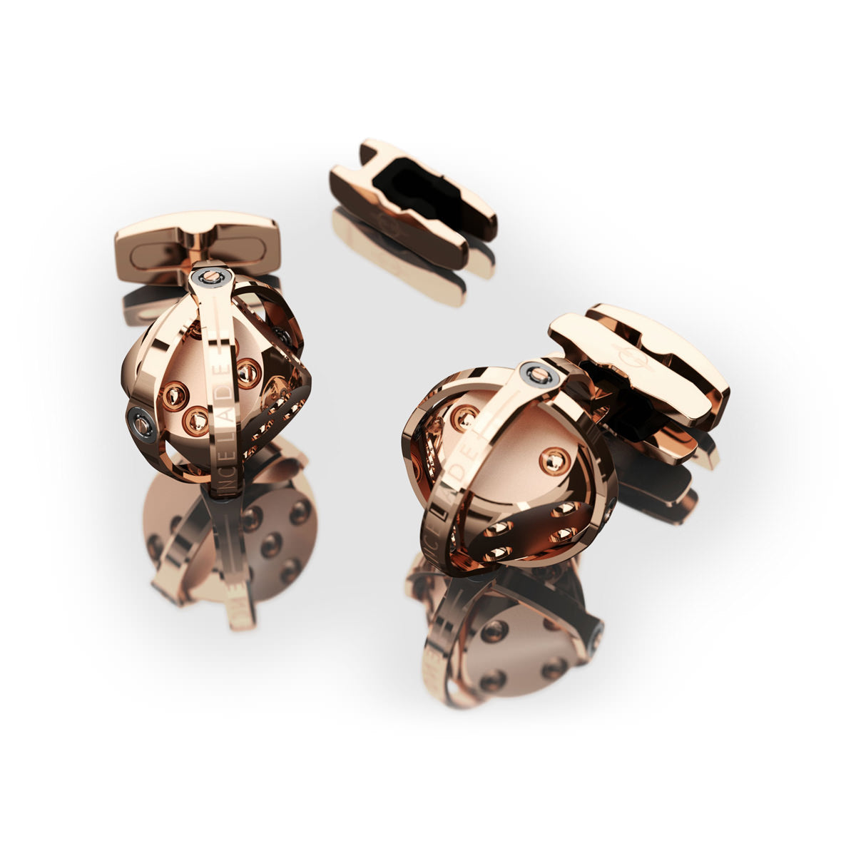 CUFFLINKS DICE TOTAL RED GOLD