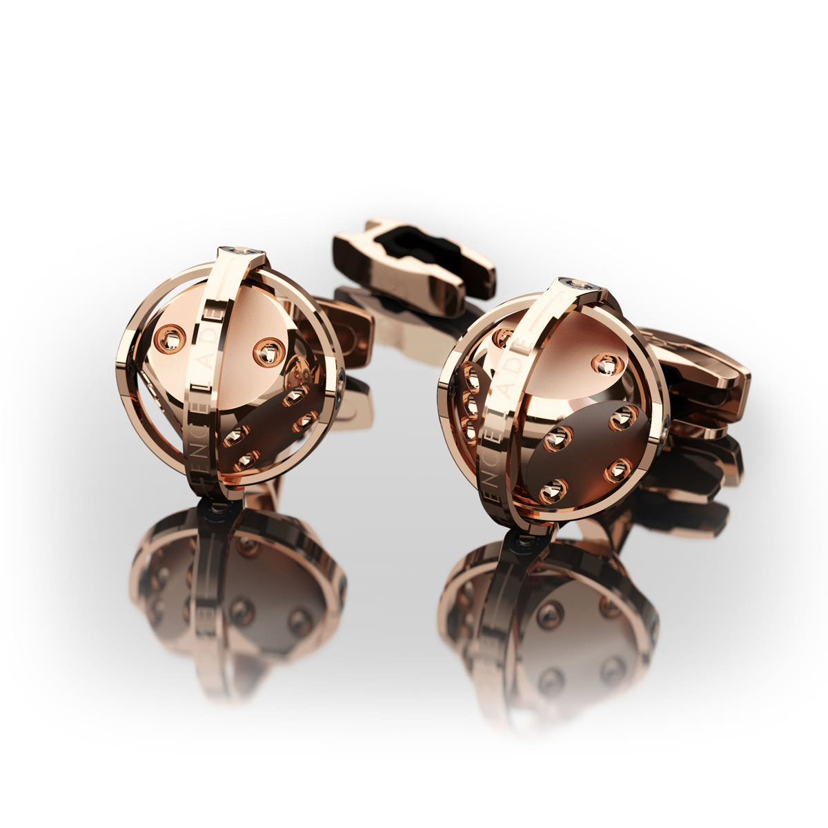 CUFFLINKS DICE TOTAL RED GOLD