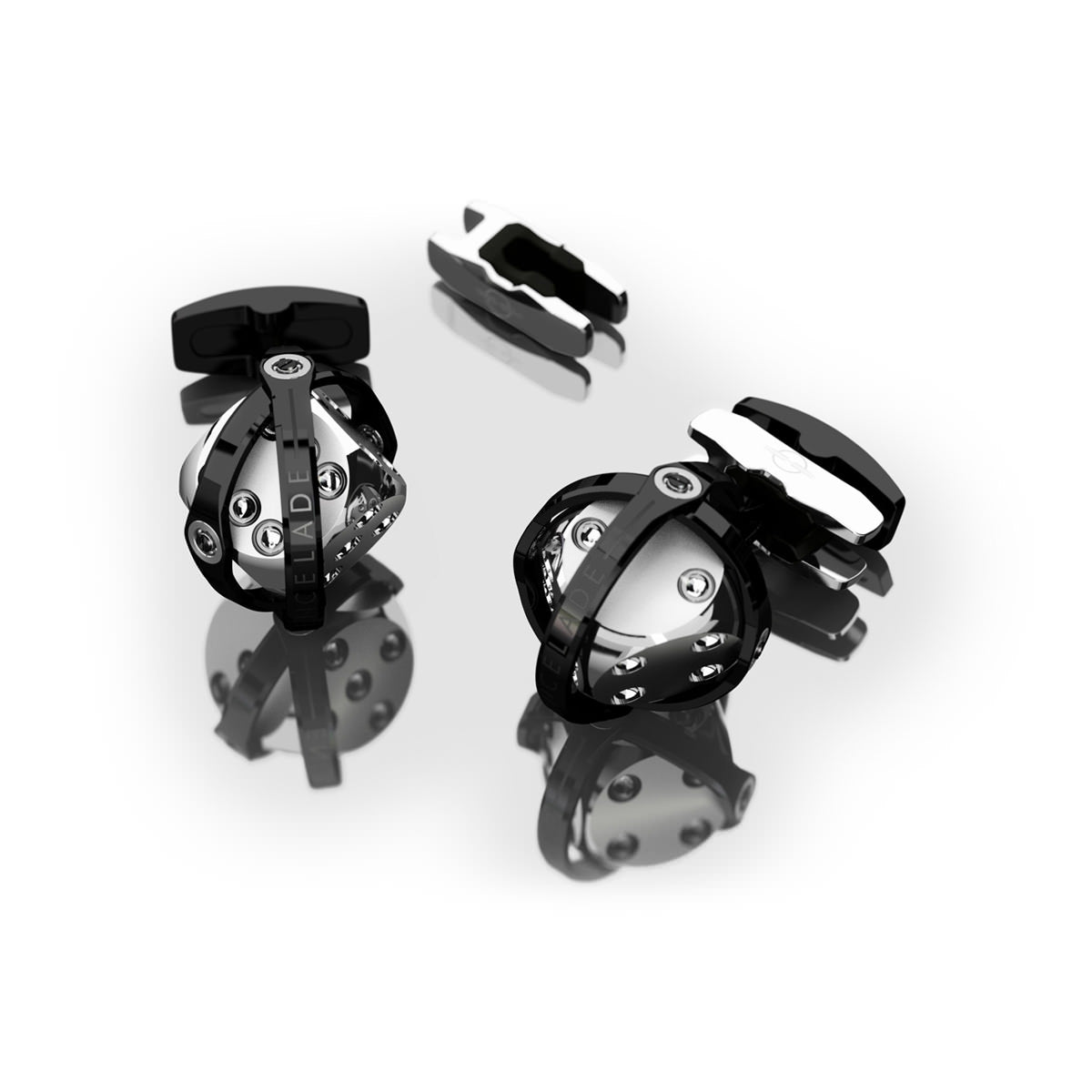 CUFFLINKS DICE BLACK & STEEL
