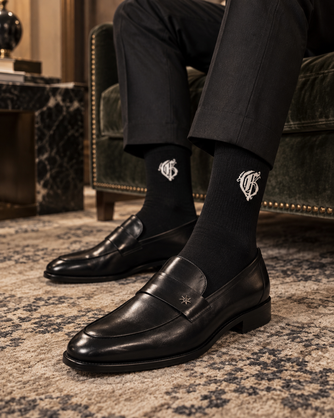 Duo Archive Black Cashmere Silk Socks