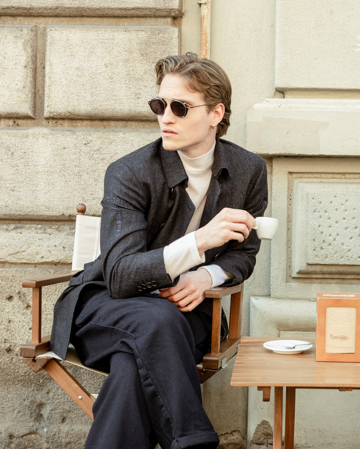 Dark blue cashmere jacket