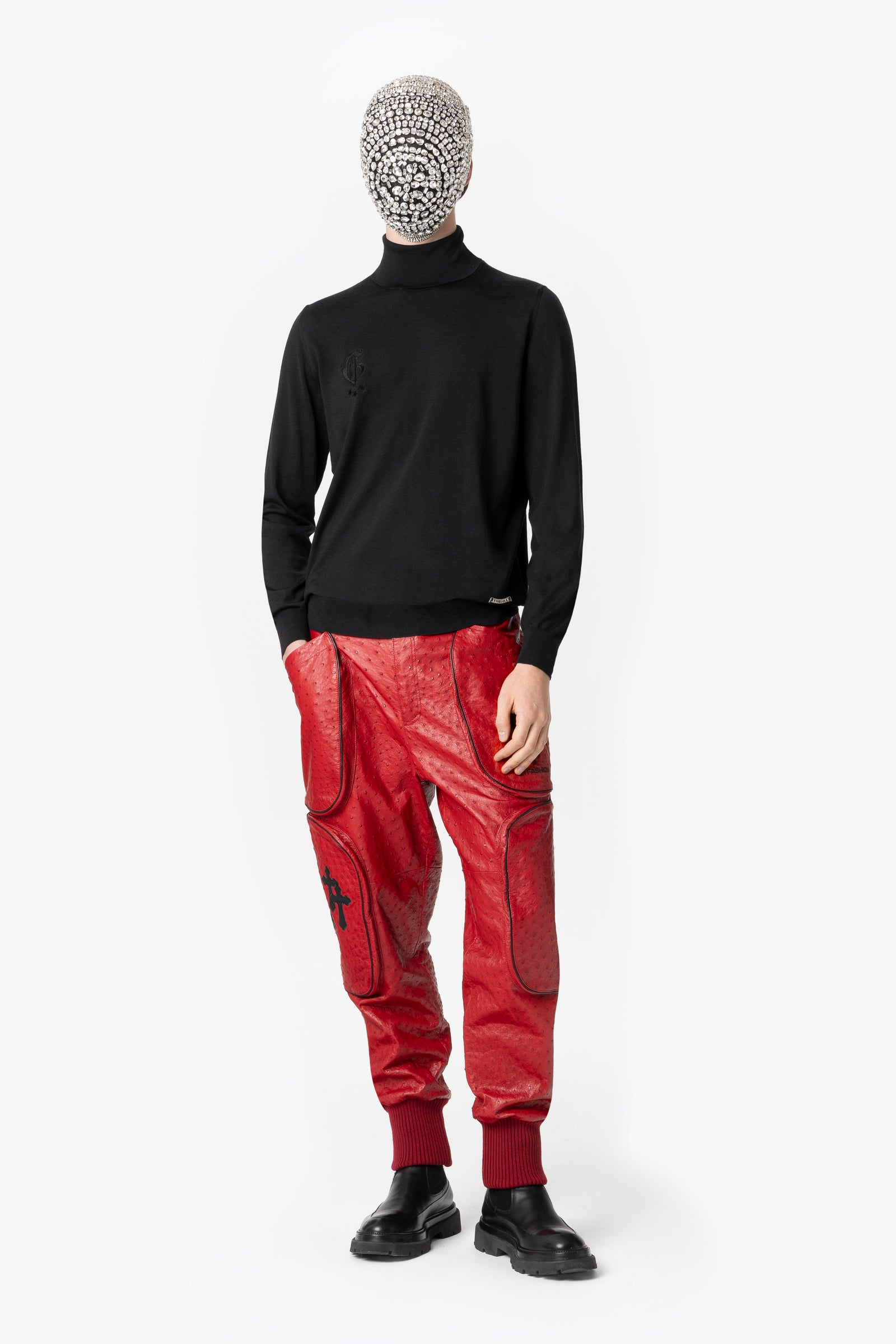 Black Cashmere Silk Mockneck