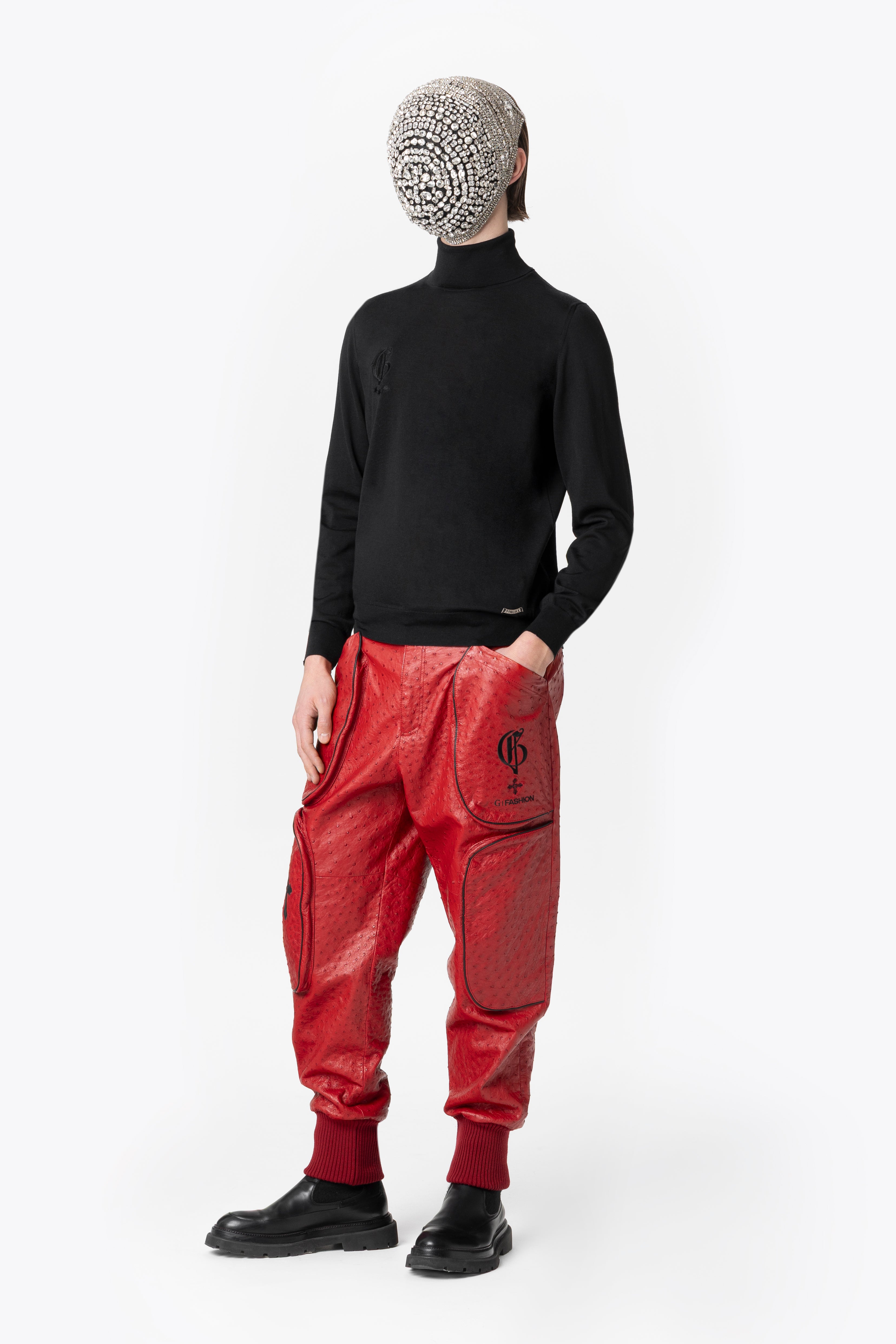 Black Cashmere Silk Mockneck