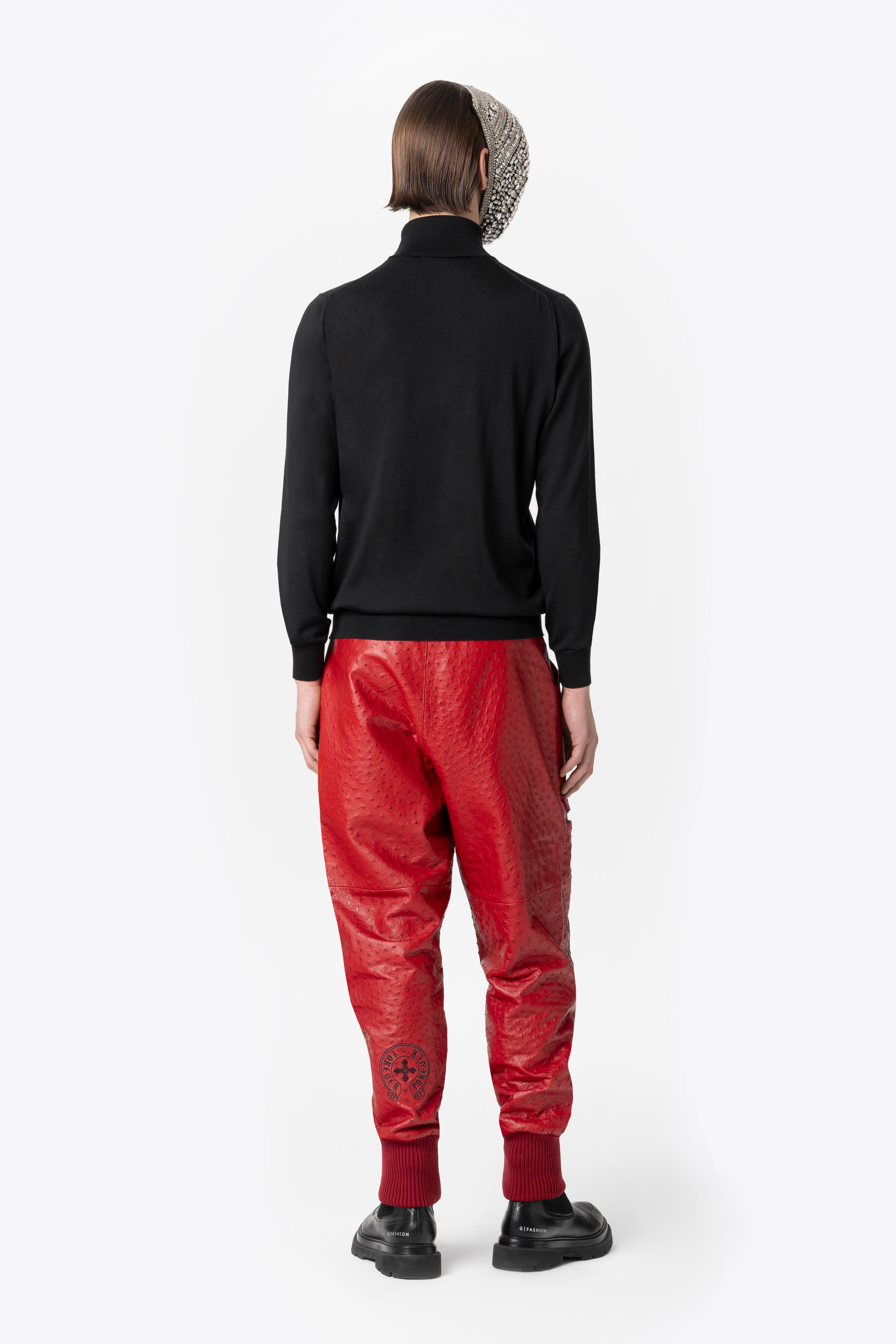 Black Cashmere Silk Mockneck