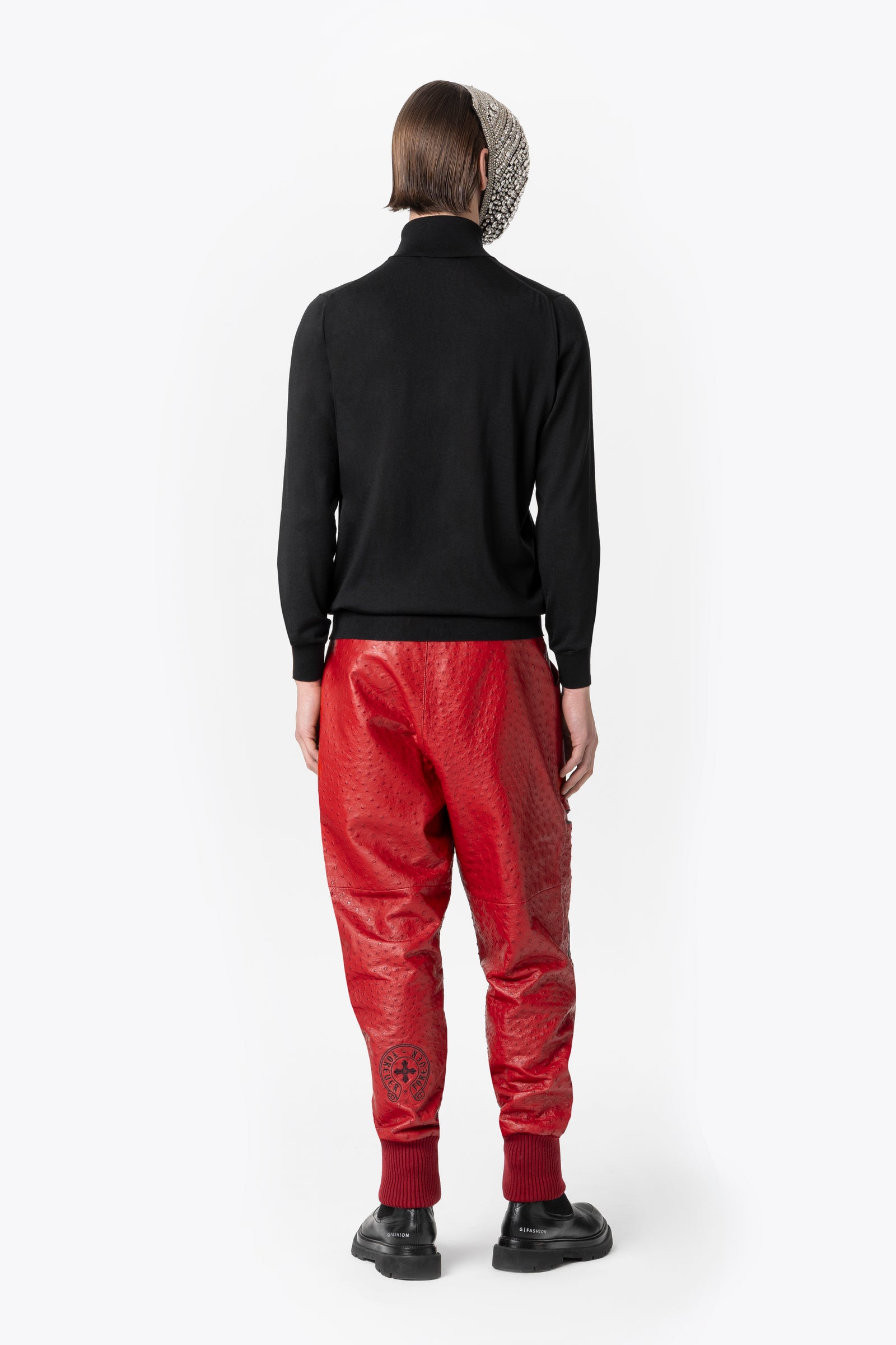 Black Cashmere Silk Mockneck