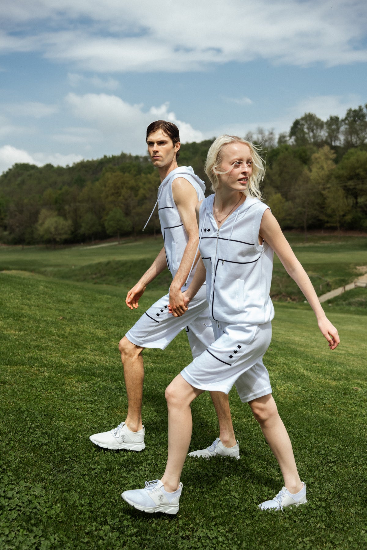 White Stripes Bermuda Shorts