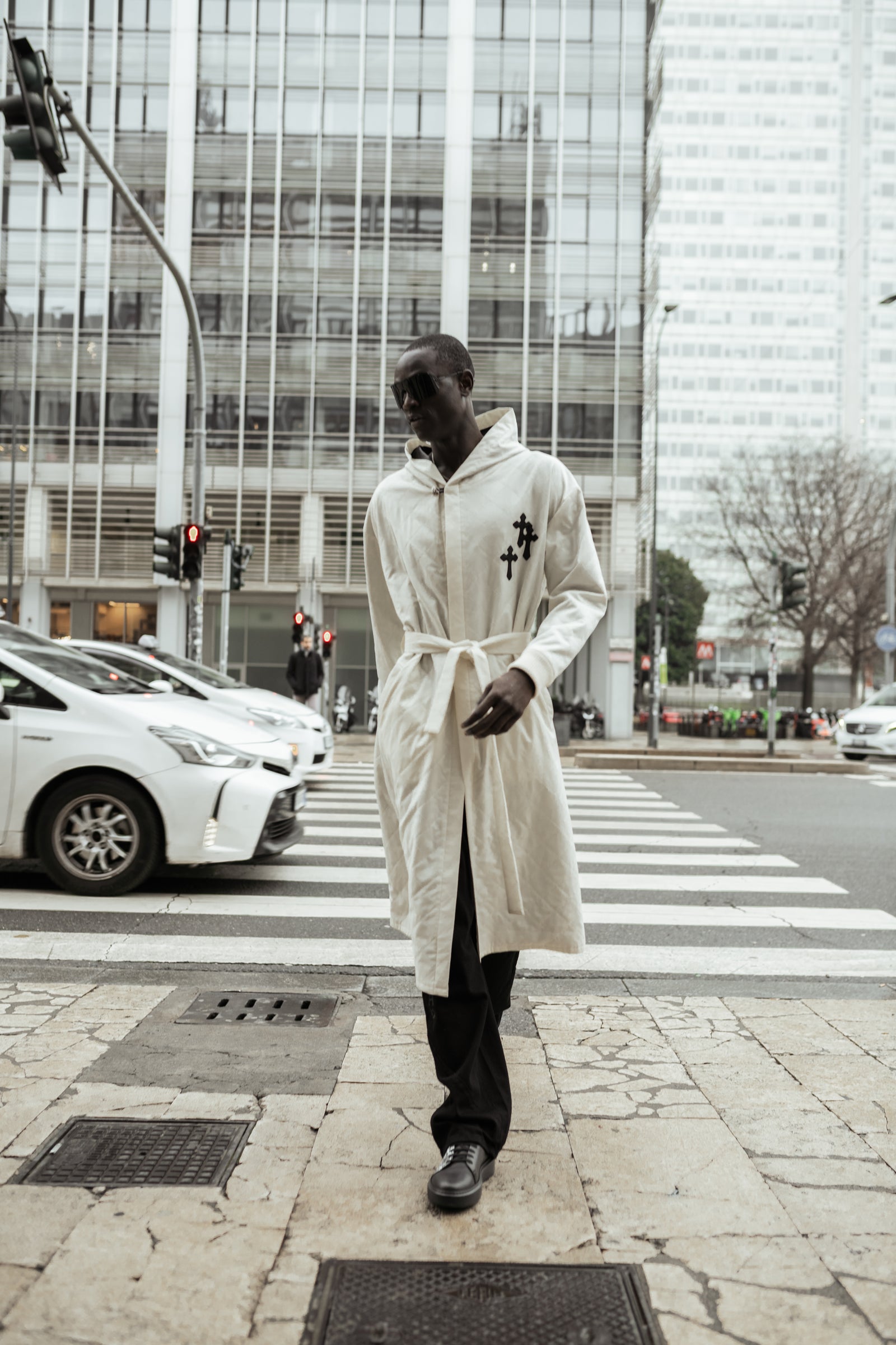 White Hooded and Quilted Robe Coat - G|Forever