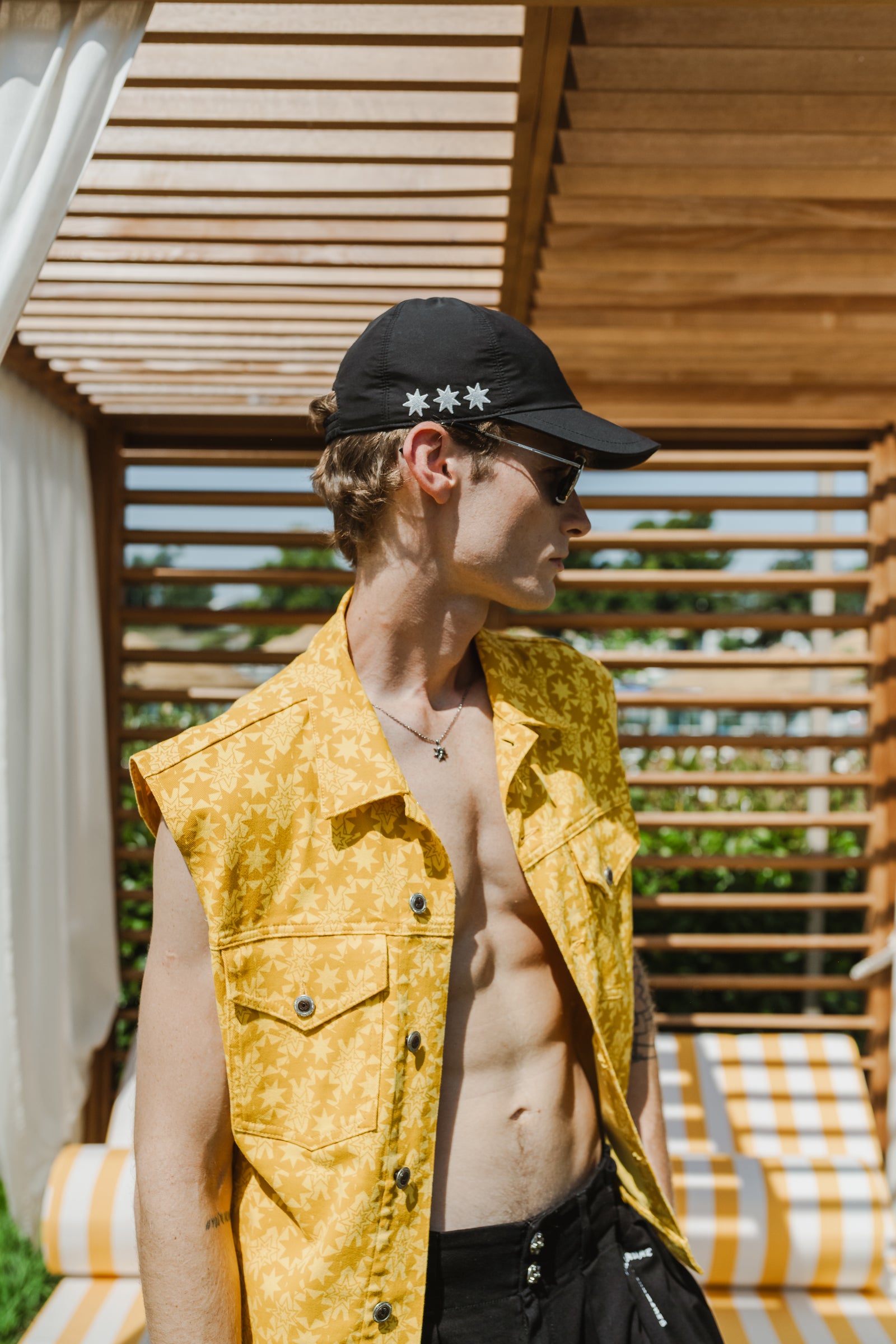 BLACK SILK BASEBALL CAP