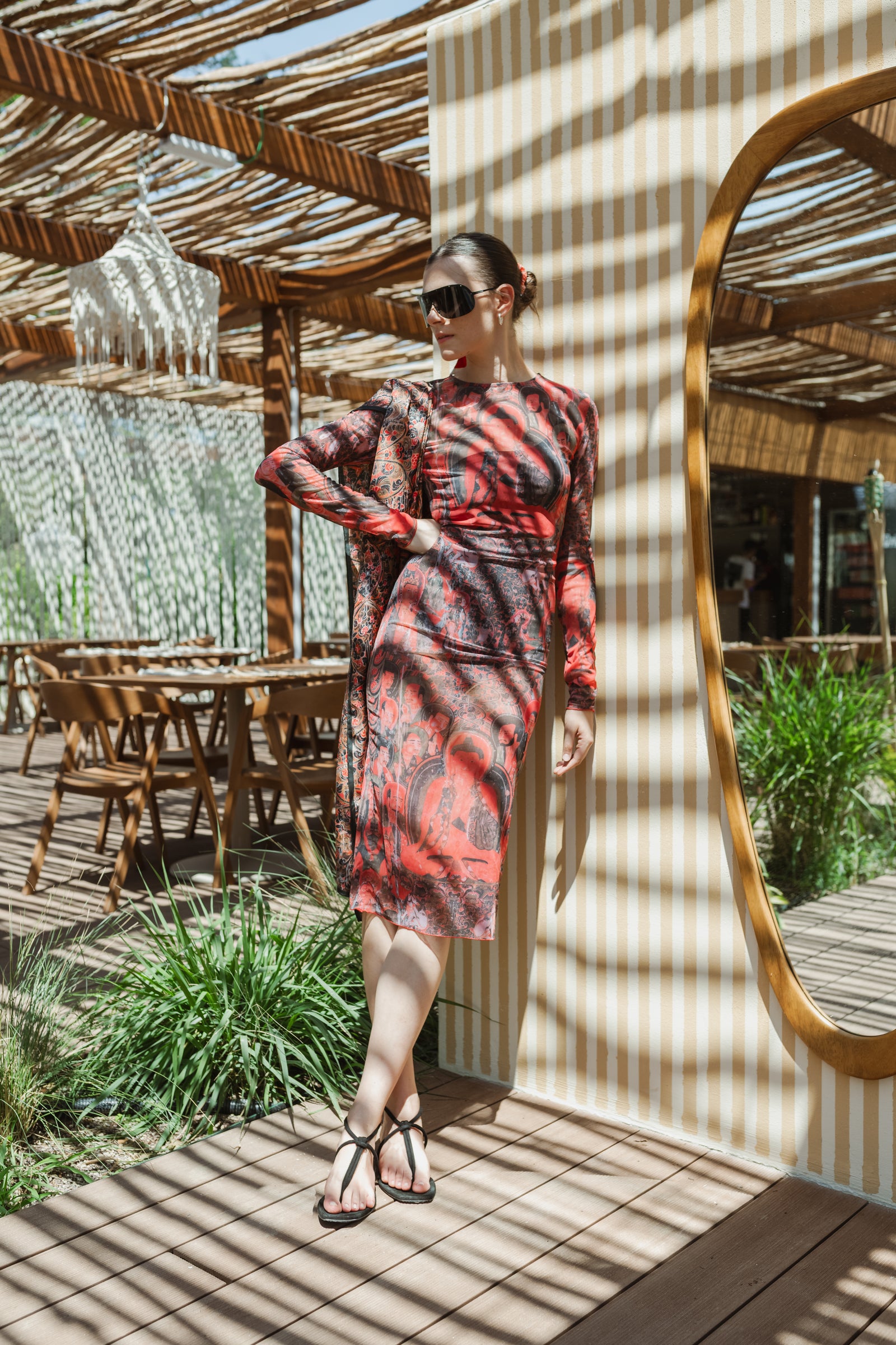 Buddha transparent midi dress