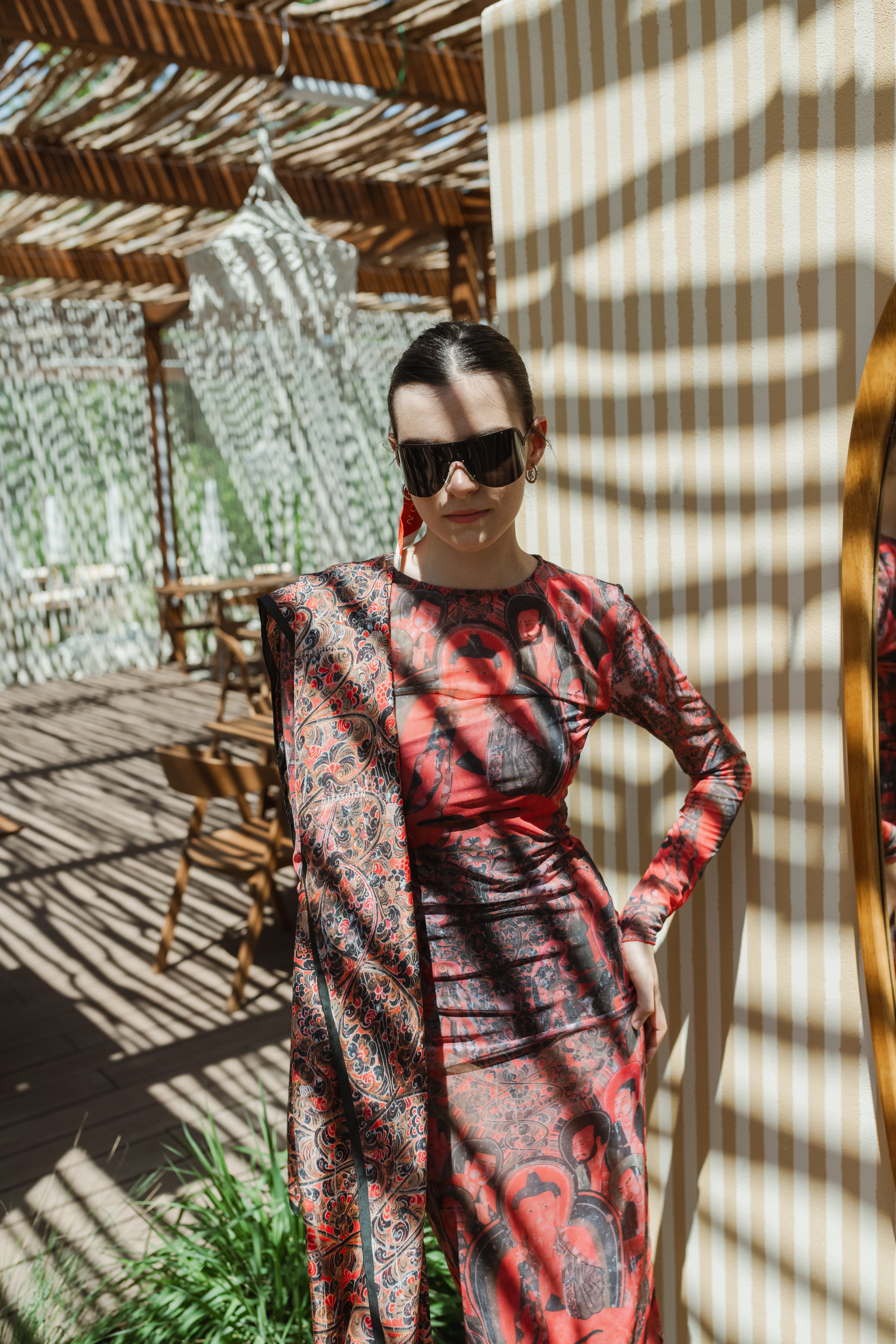 Buddha transparent midi dress