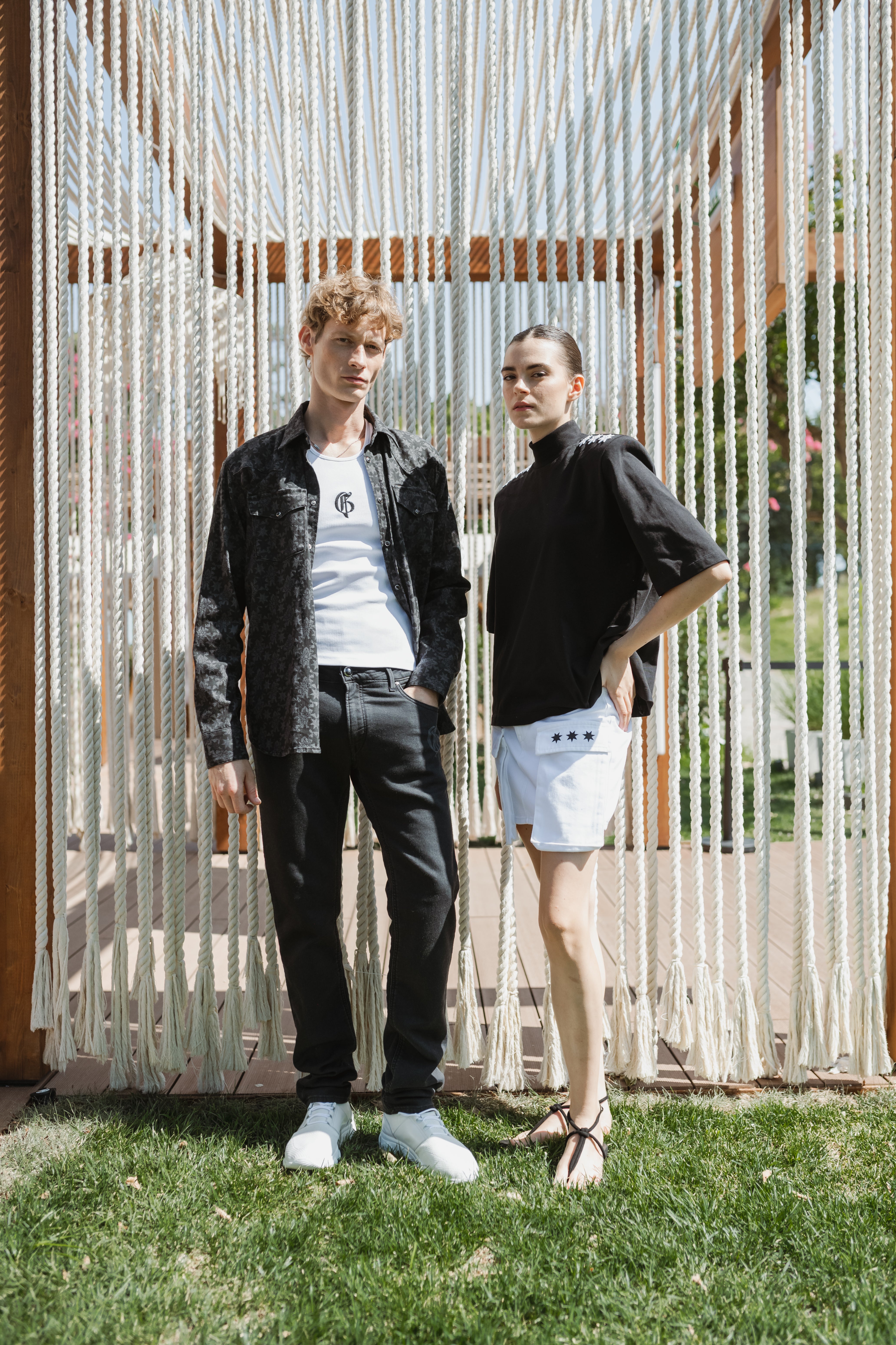 MELANGE BLACK DENIM SHIRT