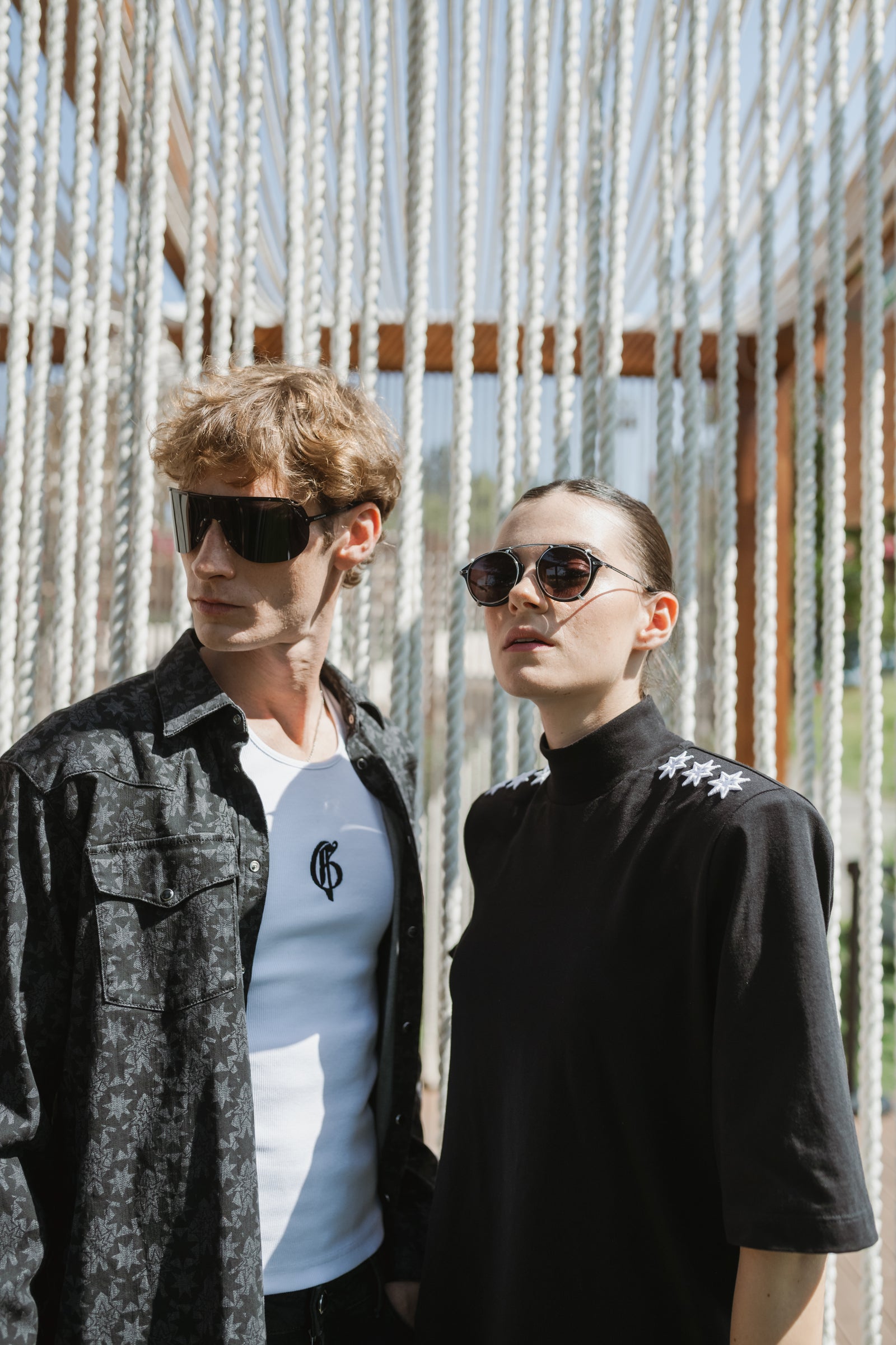 MELANGE BLACK DENIM SHIRT