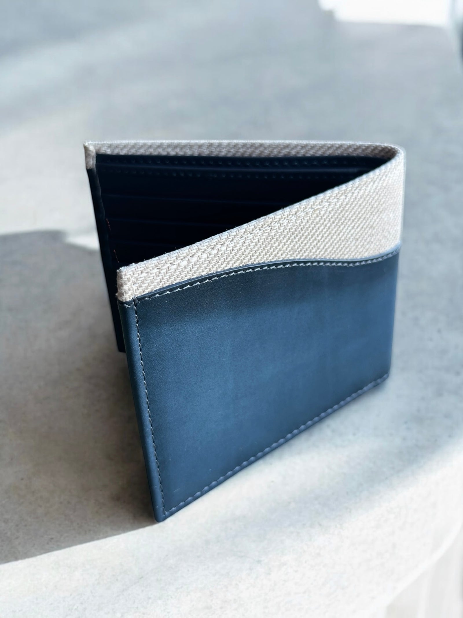Blue Calf Leather Wallet