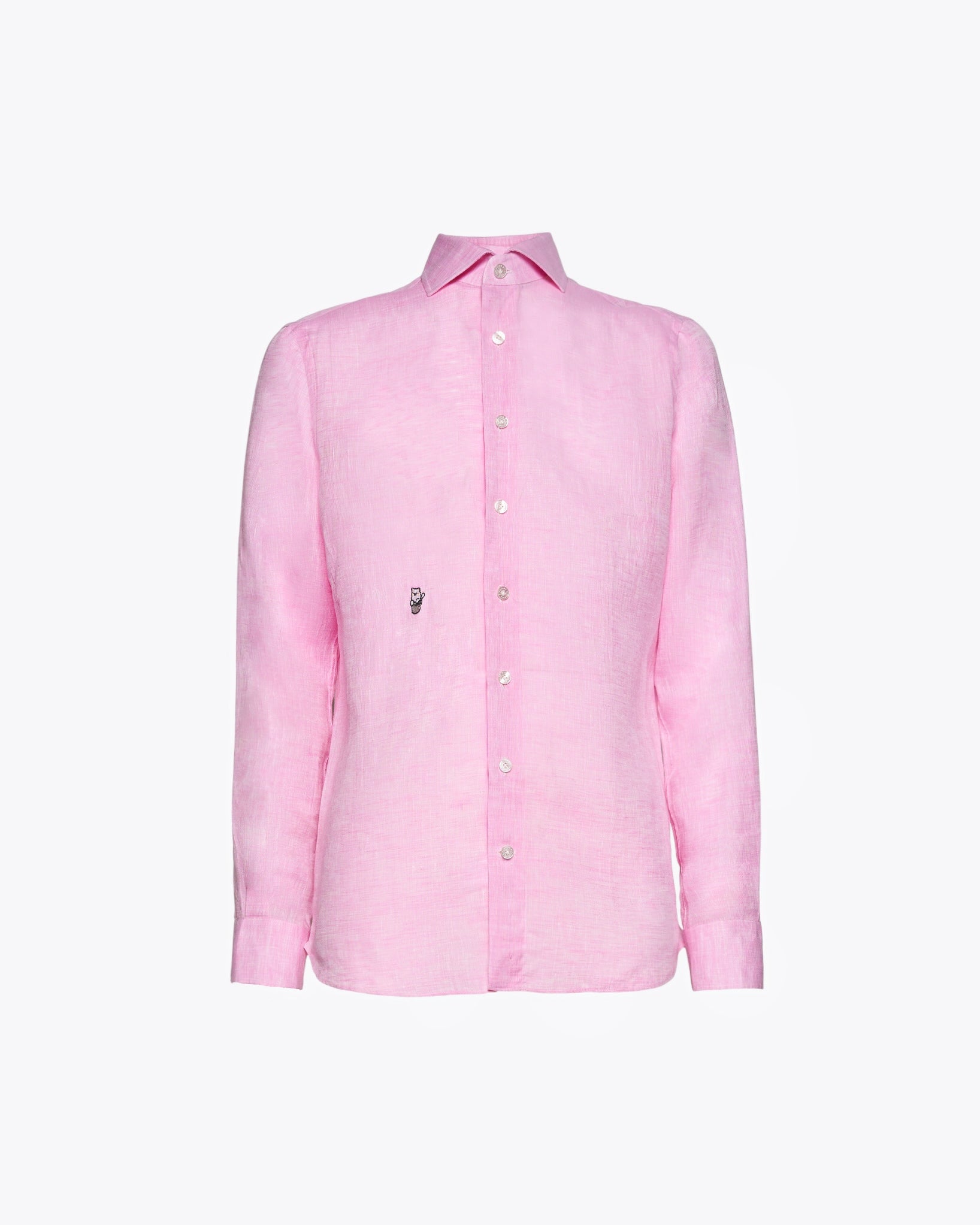 Pink Linen Shirt with Snow Logo
