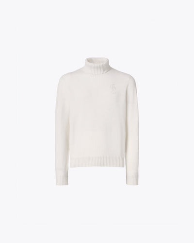 White cashmere sweater