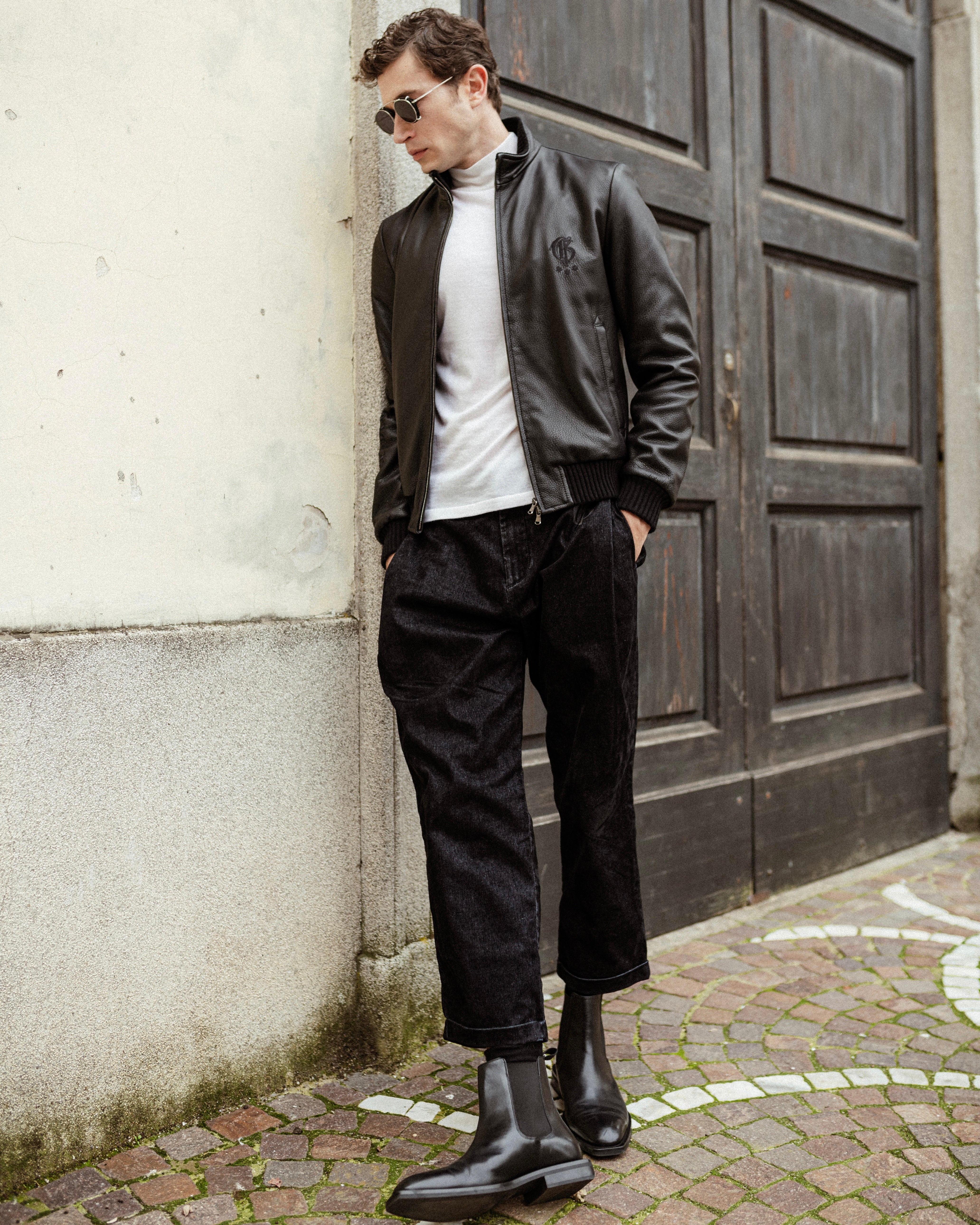 BLACK PANTS IN COTTON BLEND