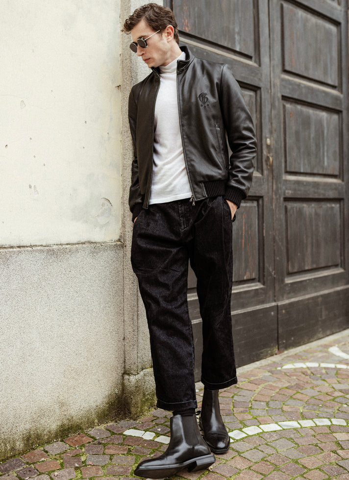 BLACK PANTS IN COTTON BLEND